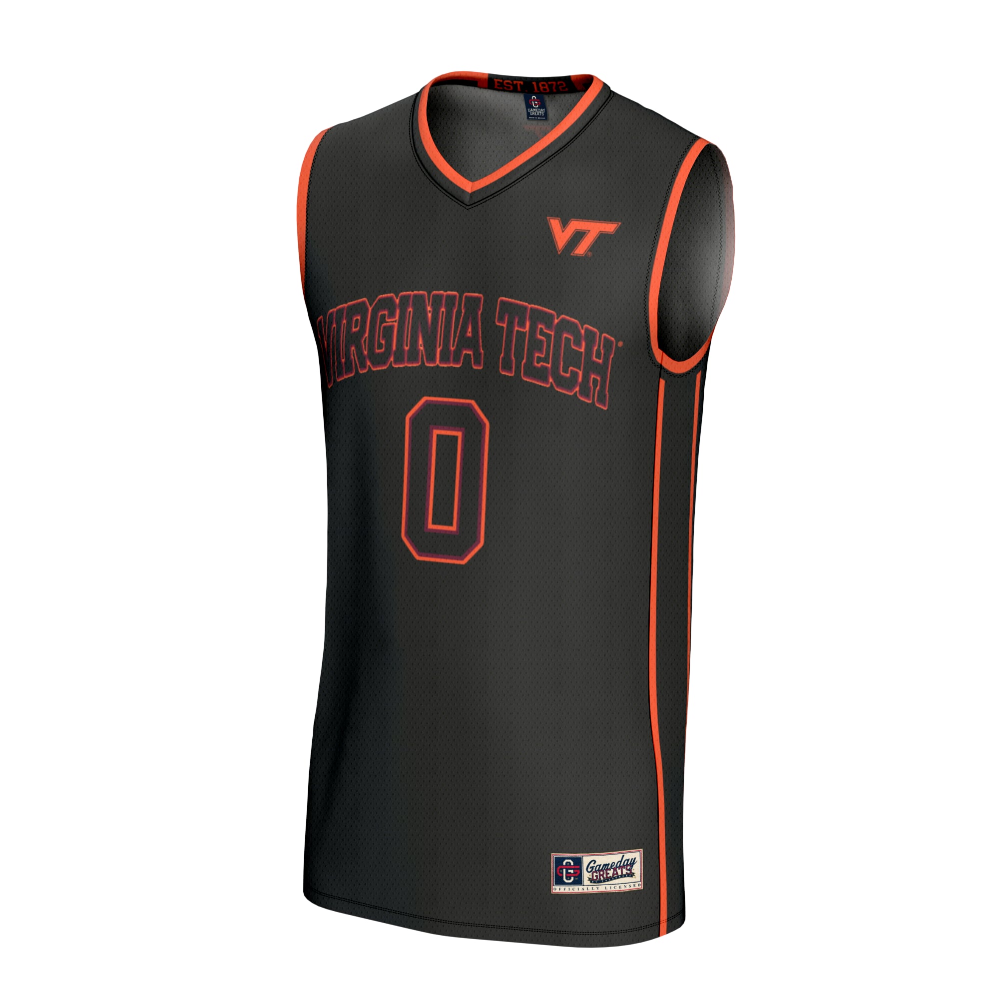 Black Collegiate Basketball Virginia Tech Hokies Game Jersey Black NCAA College Basketball Fan Wear