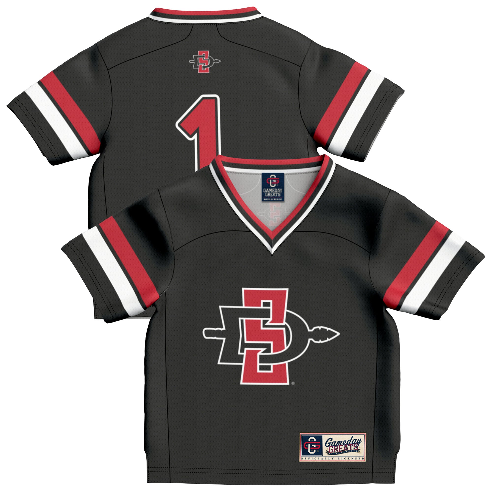 Collegiate Fashion San Diego State Aztecs Game Jersey No.1 Black NCAA College Football Fan Wear
