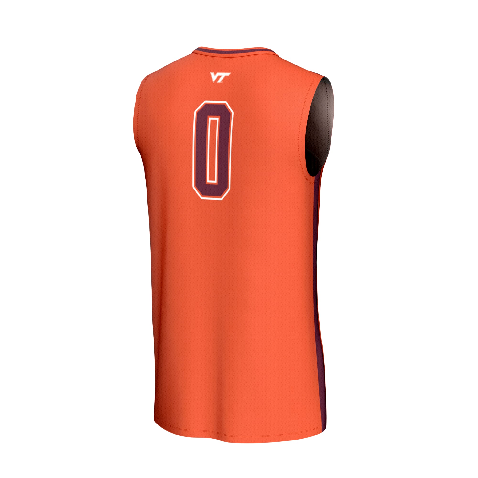 Orange Collegiate Basketball Virginia Tech Hokies Game Jersey No.0 Orange NCAA College Basketball Fan Wear Orange Collegiate Basketball