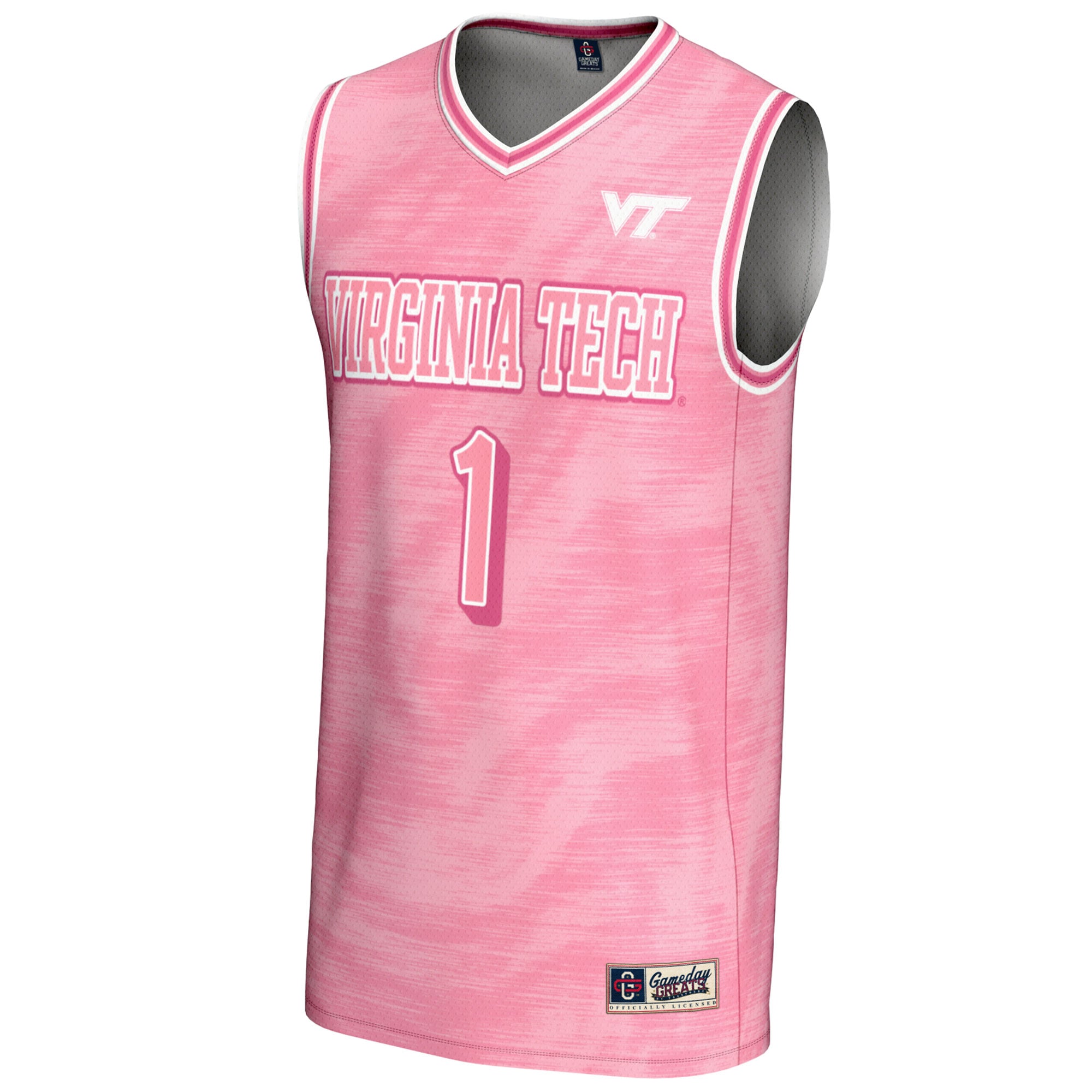 Basketball Fashion Virginia Tech Hokies Game Jersey Pink NCAA College Basketball Fan Wear