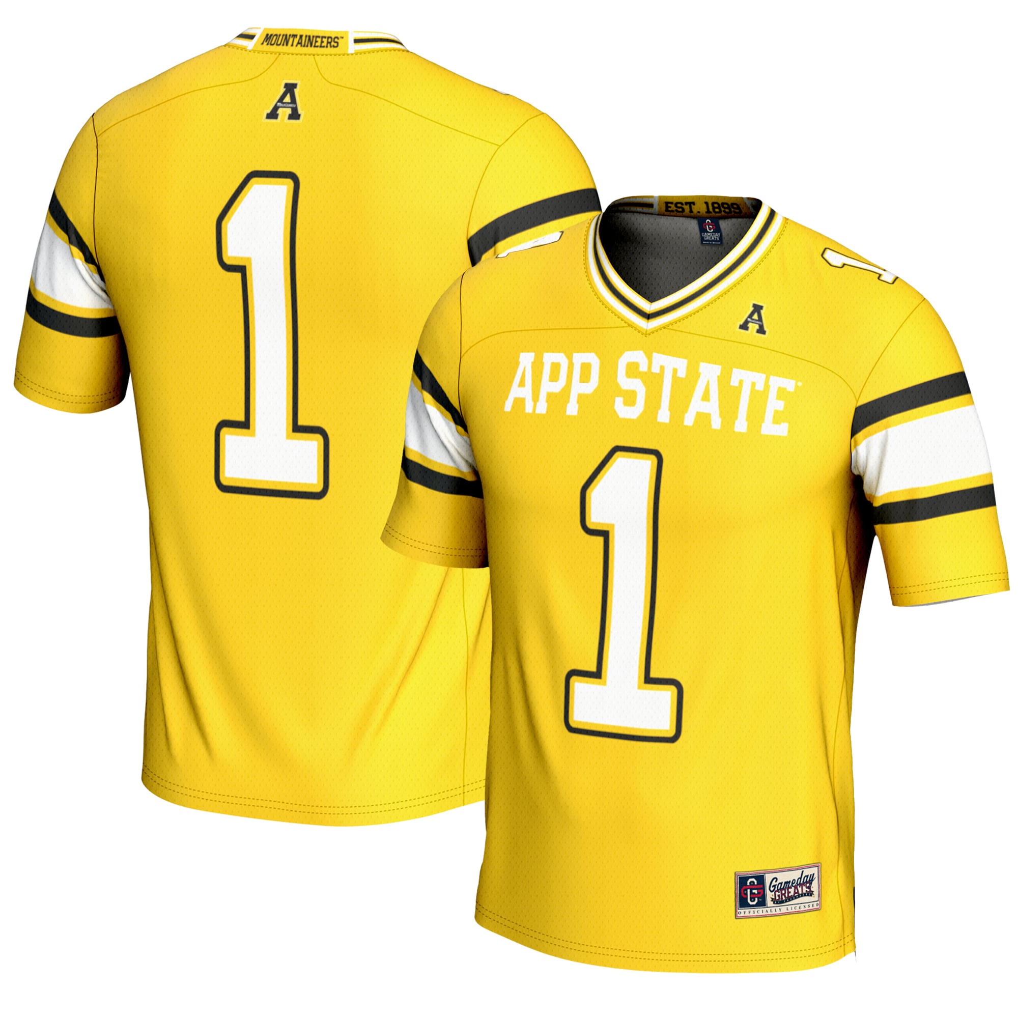 Appalachian State Mountaineers Jersey No.1 Gold NCAA College Football Fan Wear