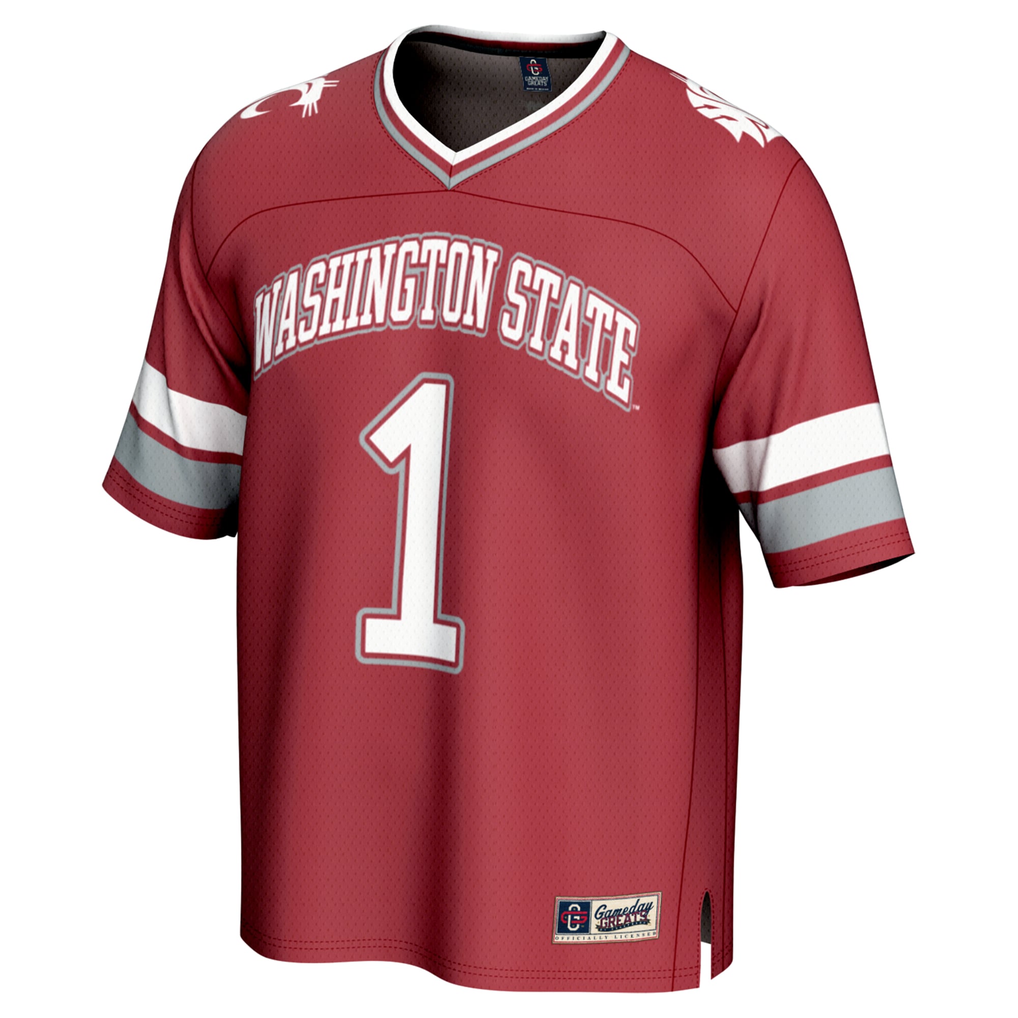 Collegiate Fashion Washington State Cougars Game Jersey No.1 Crimson NCAA College Football Fan Wear