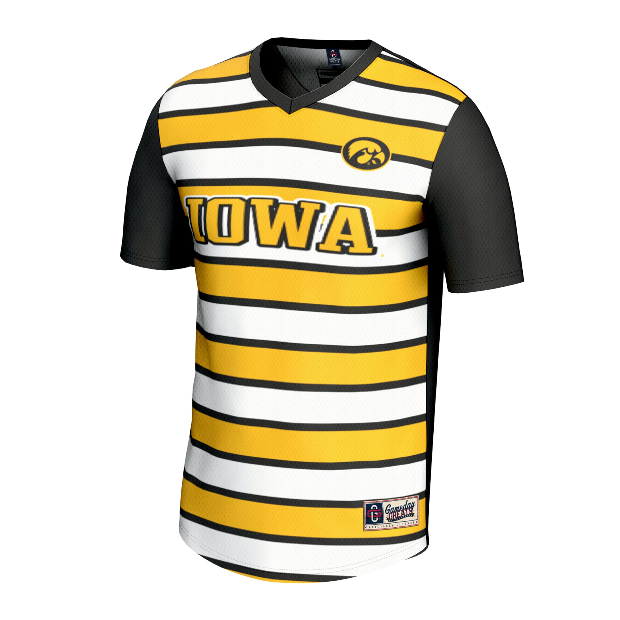 Black Collegiate Soccer Iowa Hawkeyes Game Jersey Black NCAA College Soccer Fan Wear