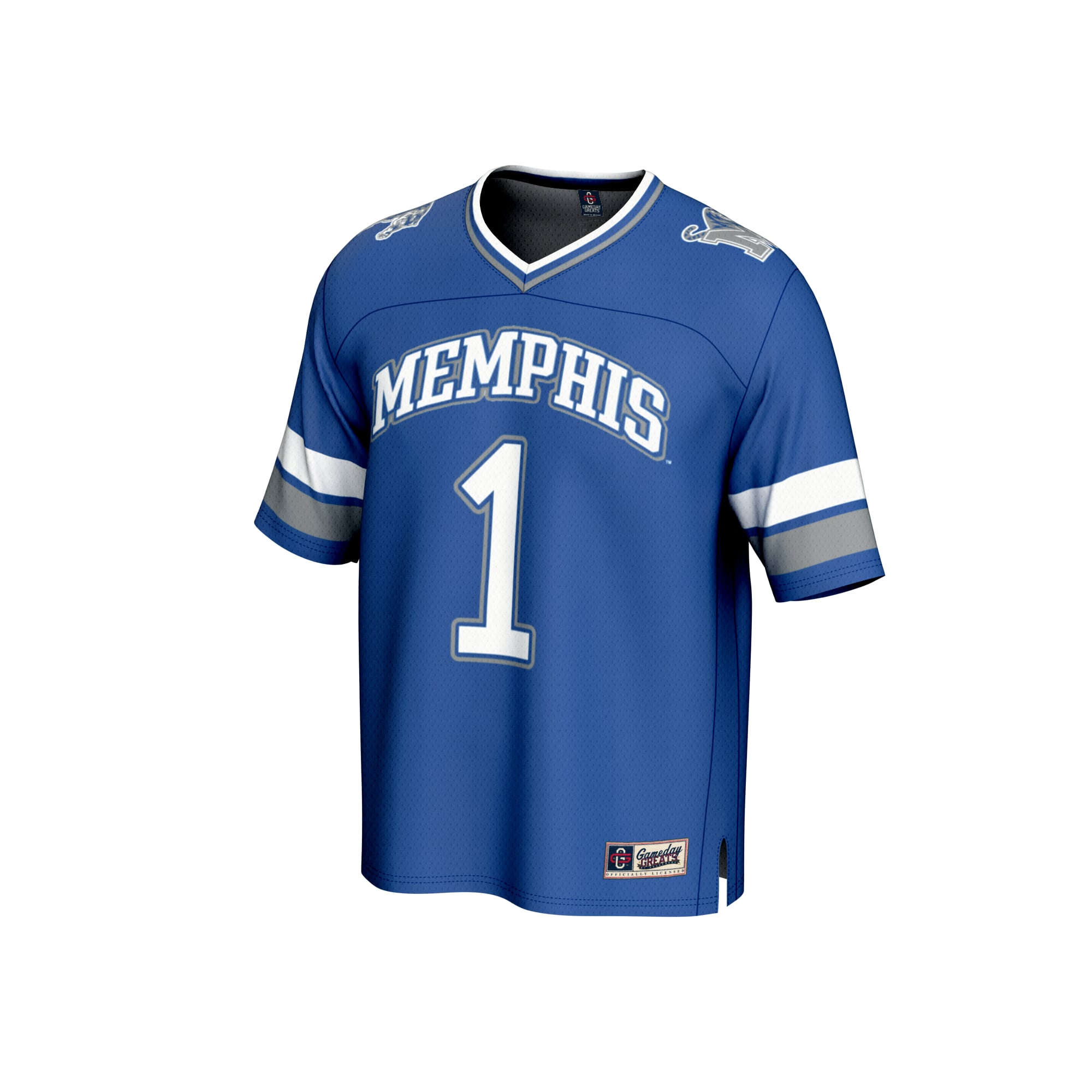 Collegiate Fashion Memphis Tigers Game Jersey No.1 Royal NCAA College Football Fan Wear