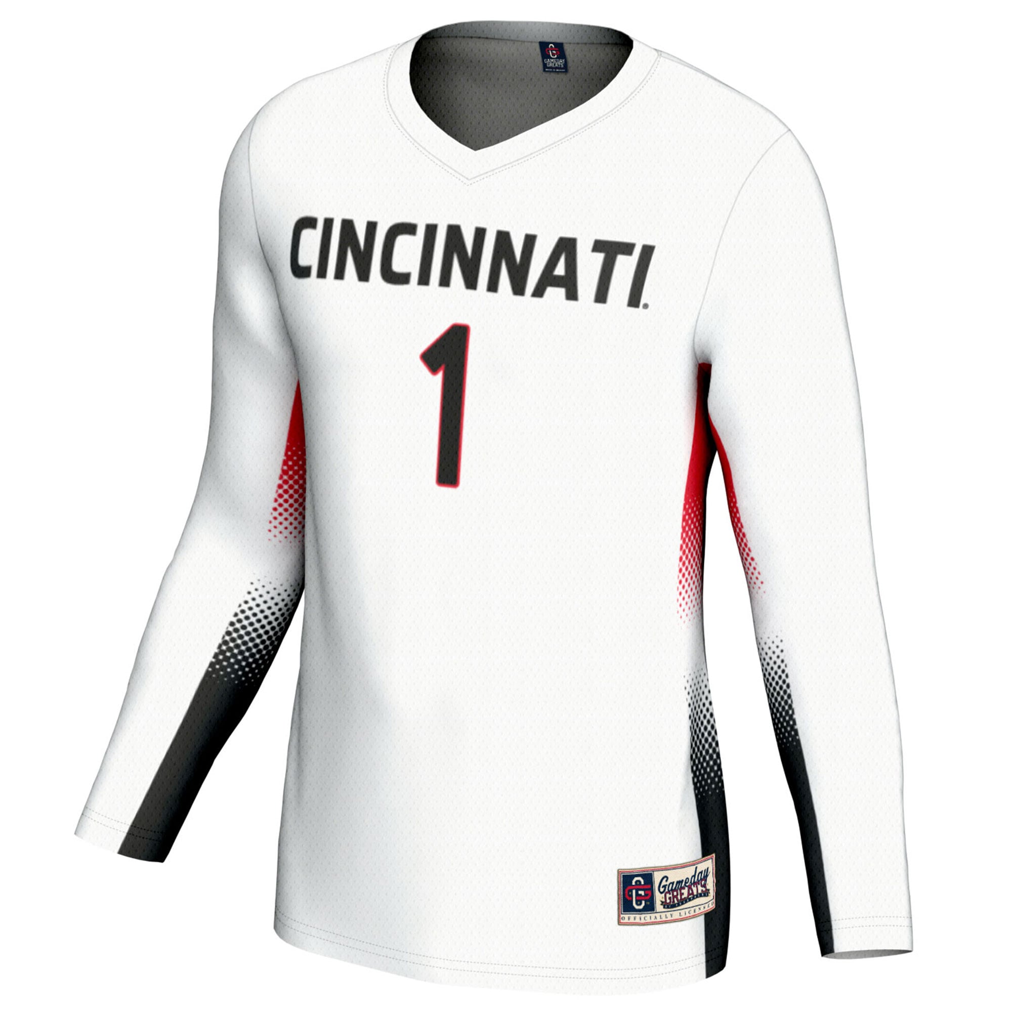 Volleyball Fashion Cincinnati Bearcats Game Jersey No.1 White NCAA College Volleyball Fan Wear
