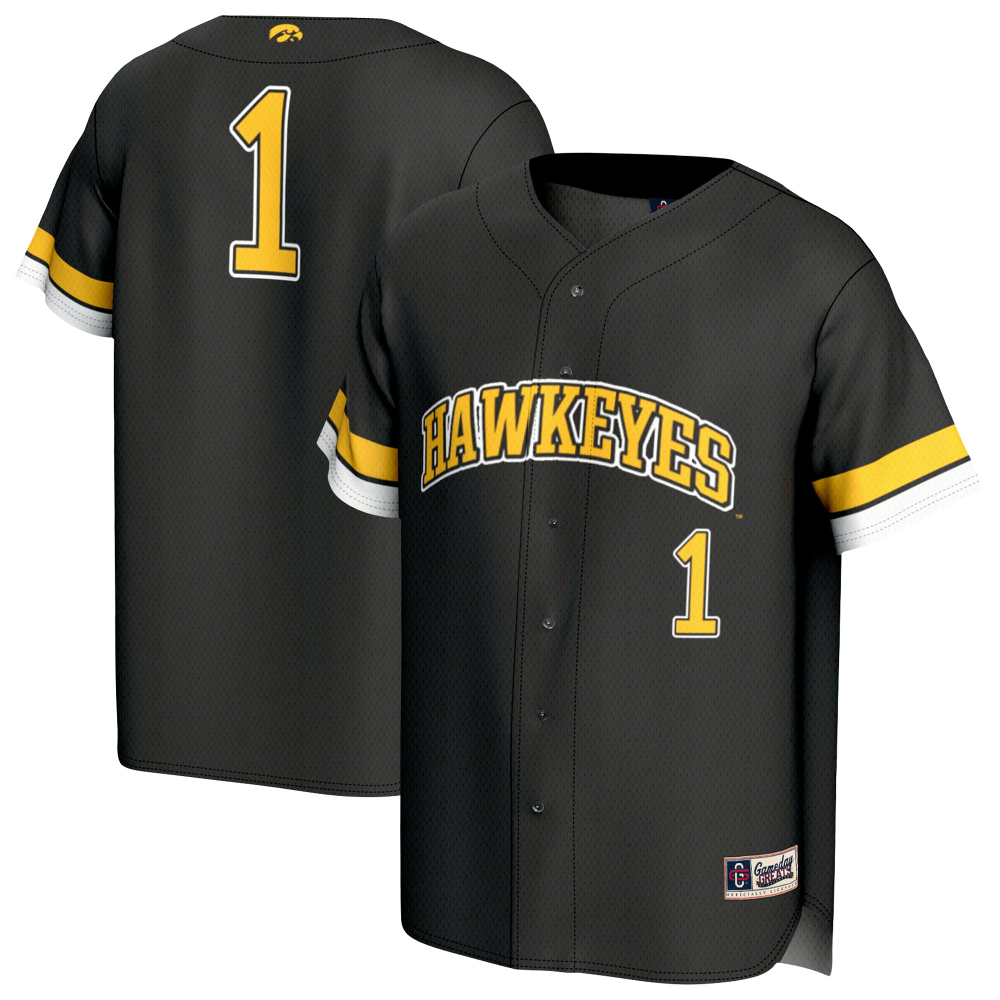 Baseball Iowa Hawkeyes Jersey No.1 Black NCAA College Baseball Fan Wear