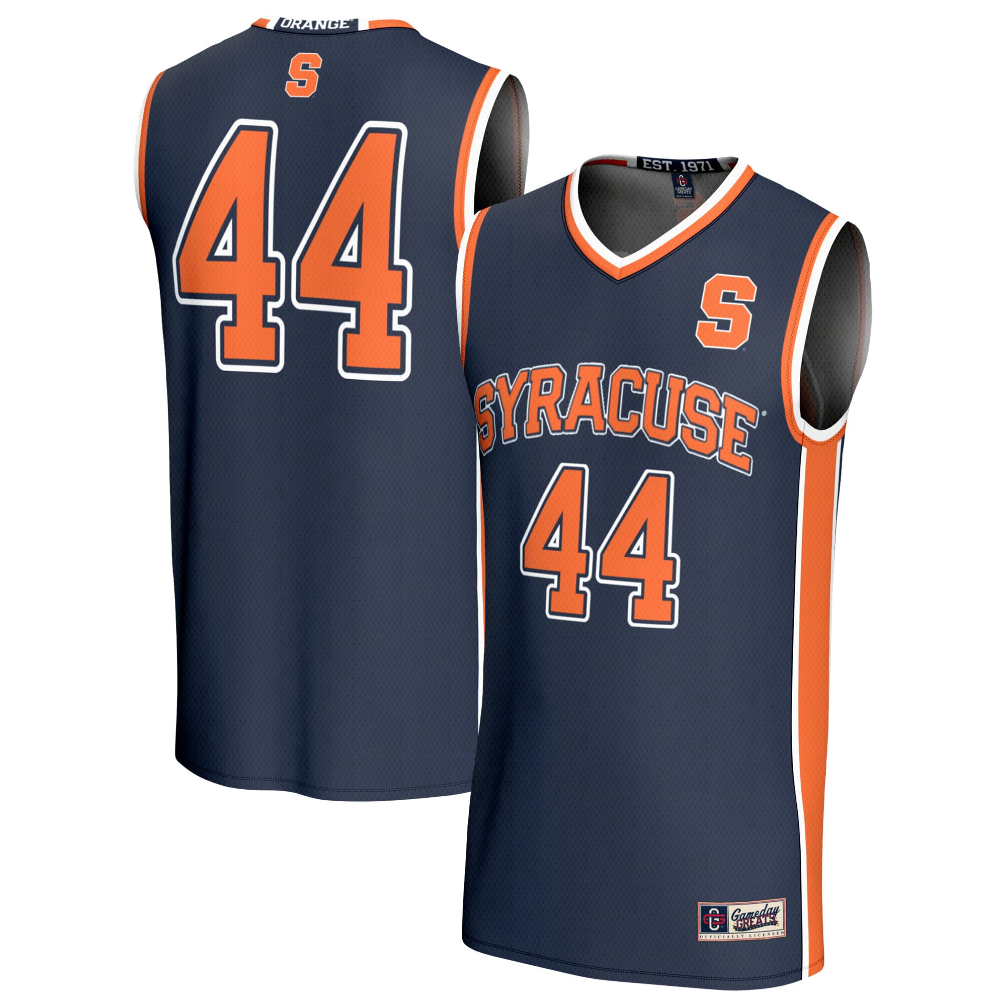 Street Syracuse Orange Jersey No.44 Navy NCAA College Basketball Fan Wear Street