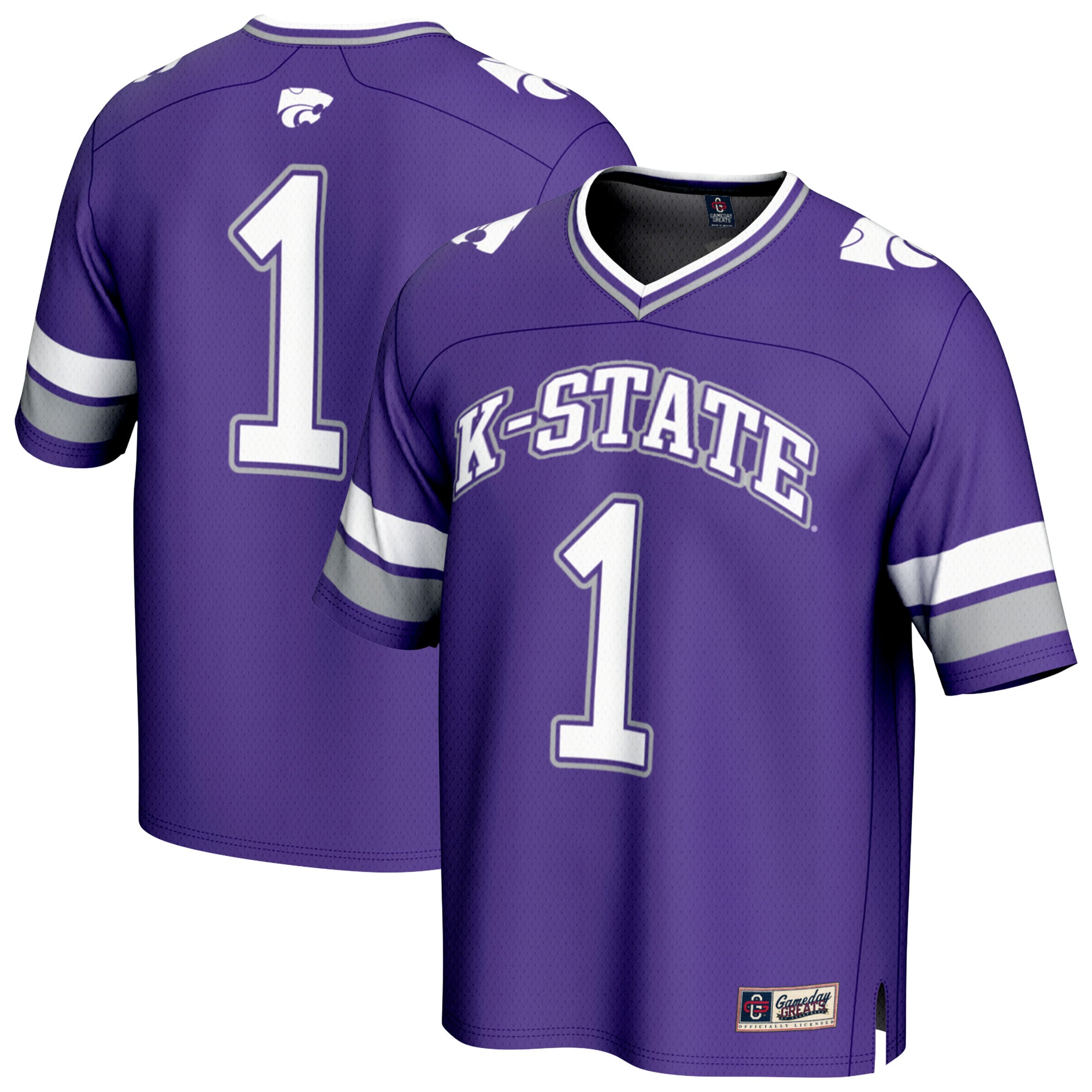 Collegiate Fashion Kansas State Wildcats Game Jersey No.1 Purple NCAA College Football Fan Wear Collegiate Fashion