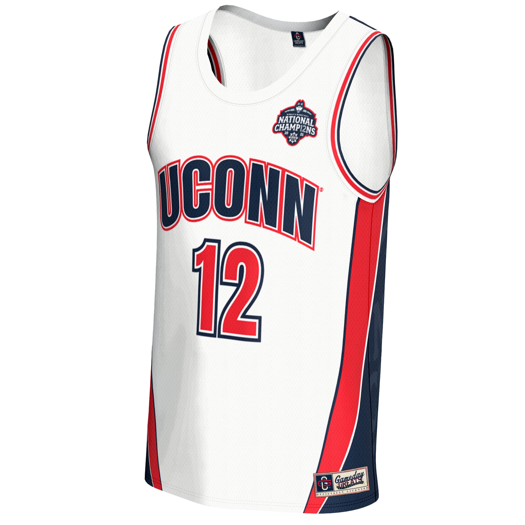 White Basketball Champions UConn Huskies Game Jersey White NCAA College Basketball Fan Wear