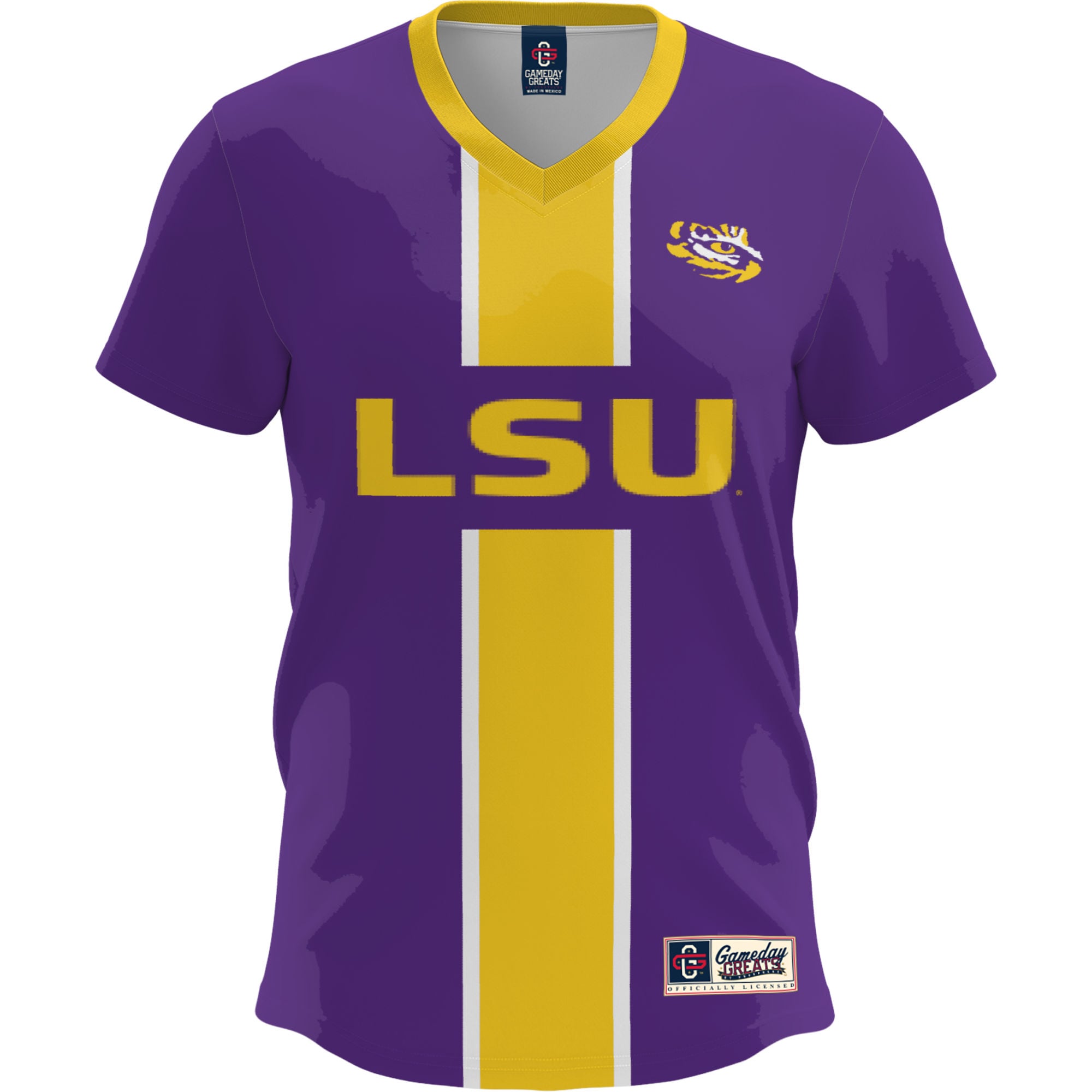 Purple Soccer Fashion LSU Tigers Game Jersey Purple NCAA College Soccer Fan Wear Purple Soccer Fashion