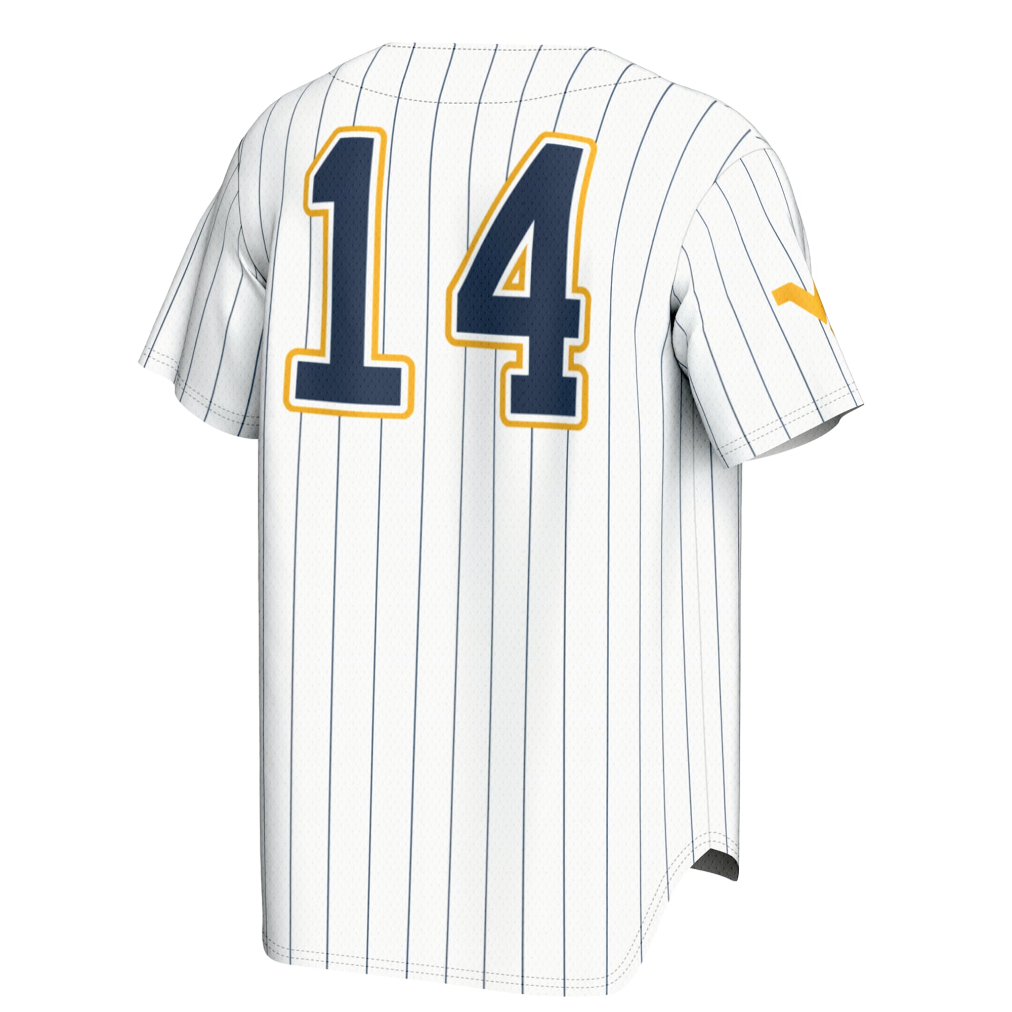 Baseball Fashion West Virginia Mountaineers Game Jersey No.14 White NCAA College Baseball Fan Wear