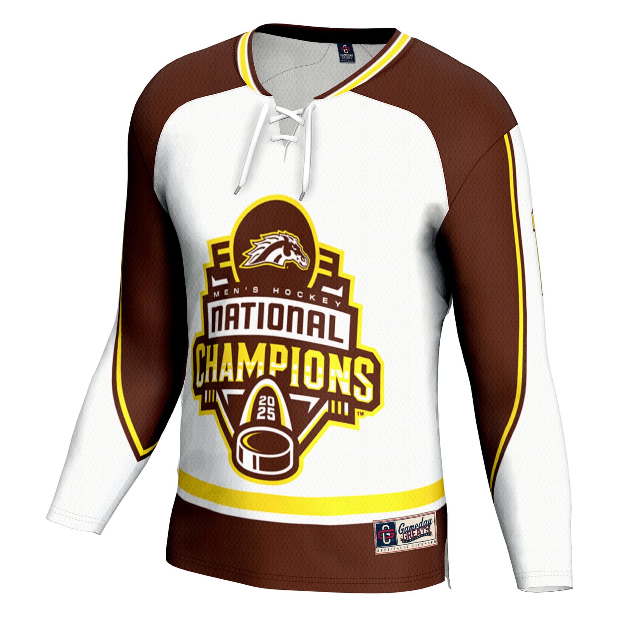 White Frozen Four Western Michigan Broncos Game Jersey White NCAA College Hockey Fan Wear White Frozen Four