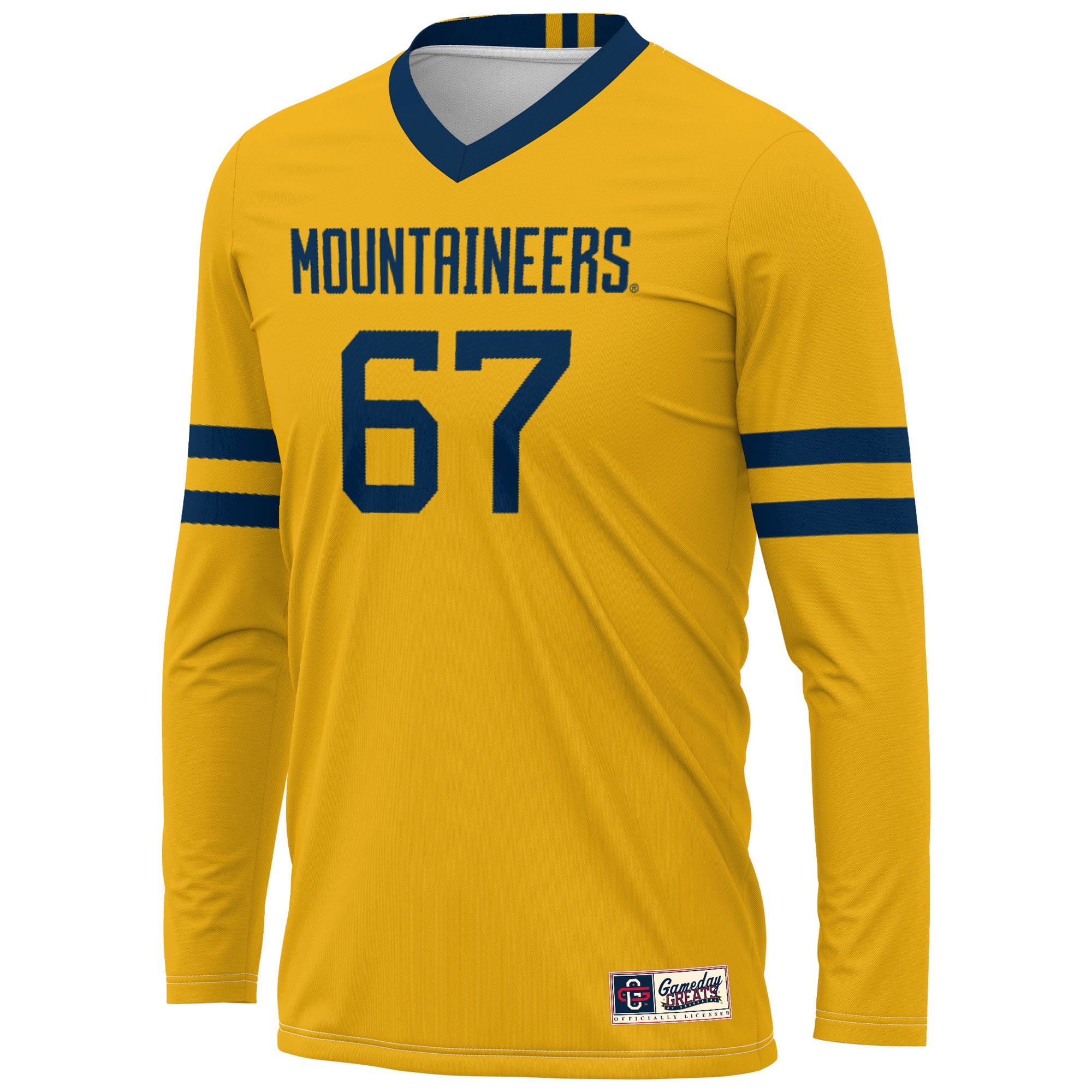 Volleyball West Virginia Mountaineers Game Jersey No.67 Gold NCAA College Volleyball Fan Wear Volleyball