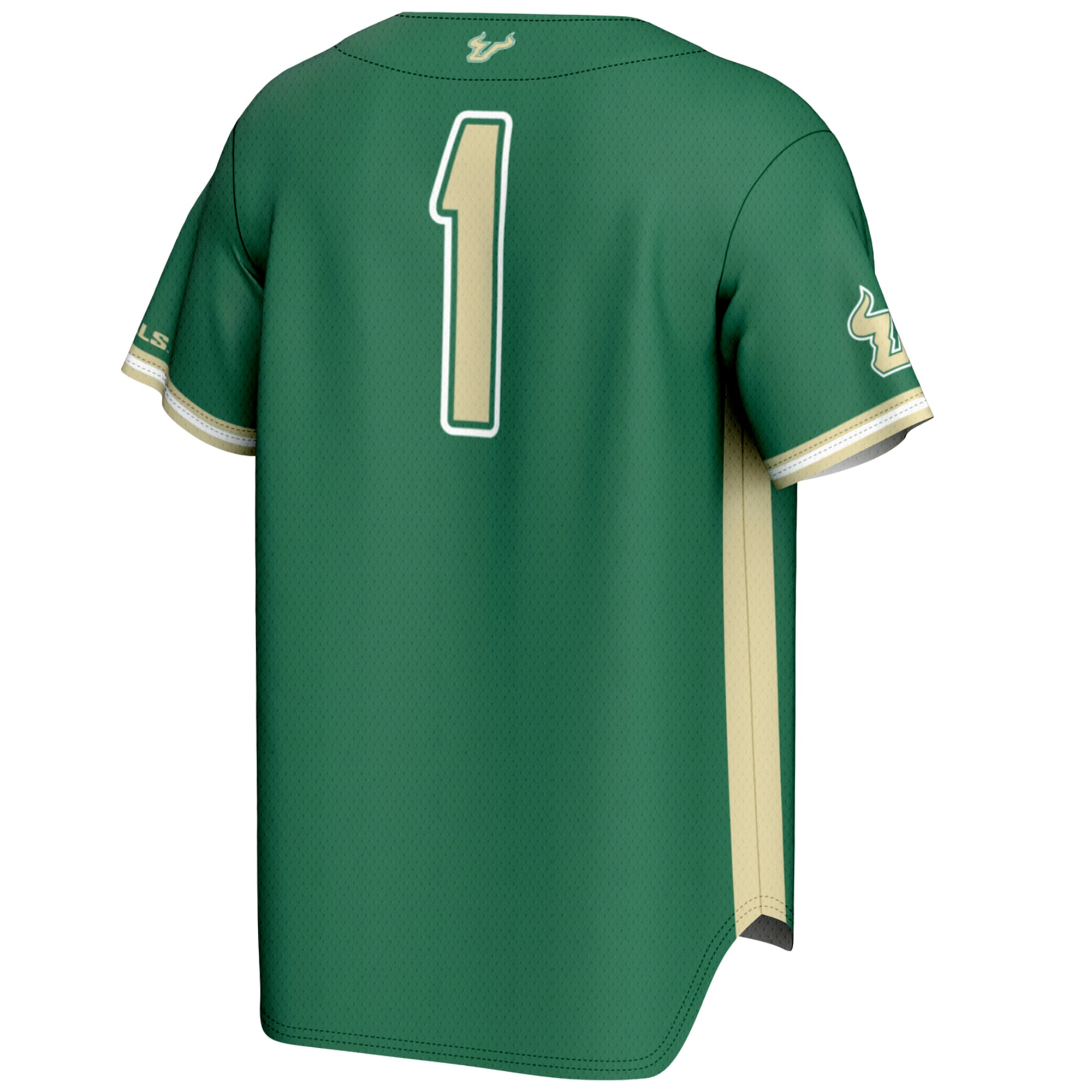 Baseball Fashion South Florida Bulls Game Jersey No.1 Green NCAA College Baseball Fan Wear Baseball Fashion