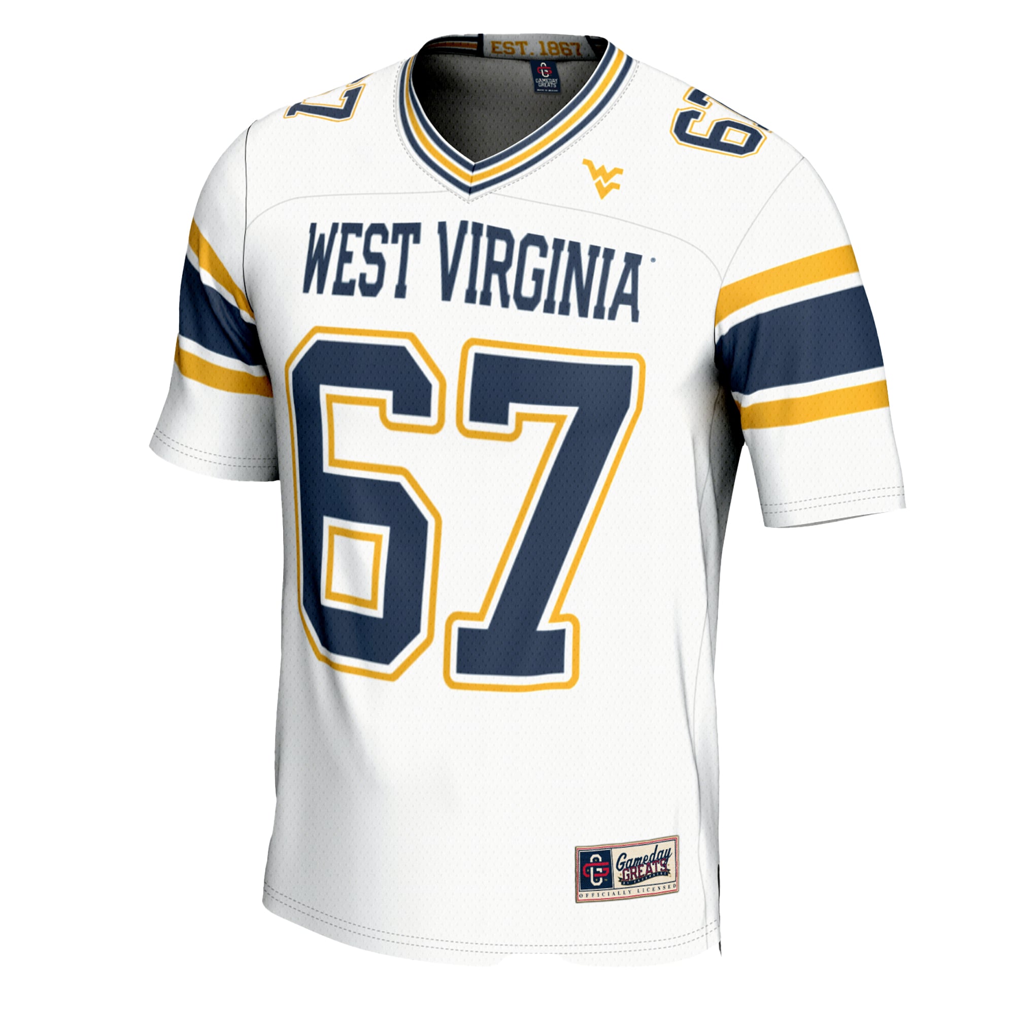 West Virginia Mountaineers Game Jersey No.1 White NCAA College Football Fan Wear No.1
