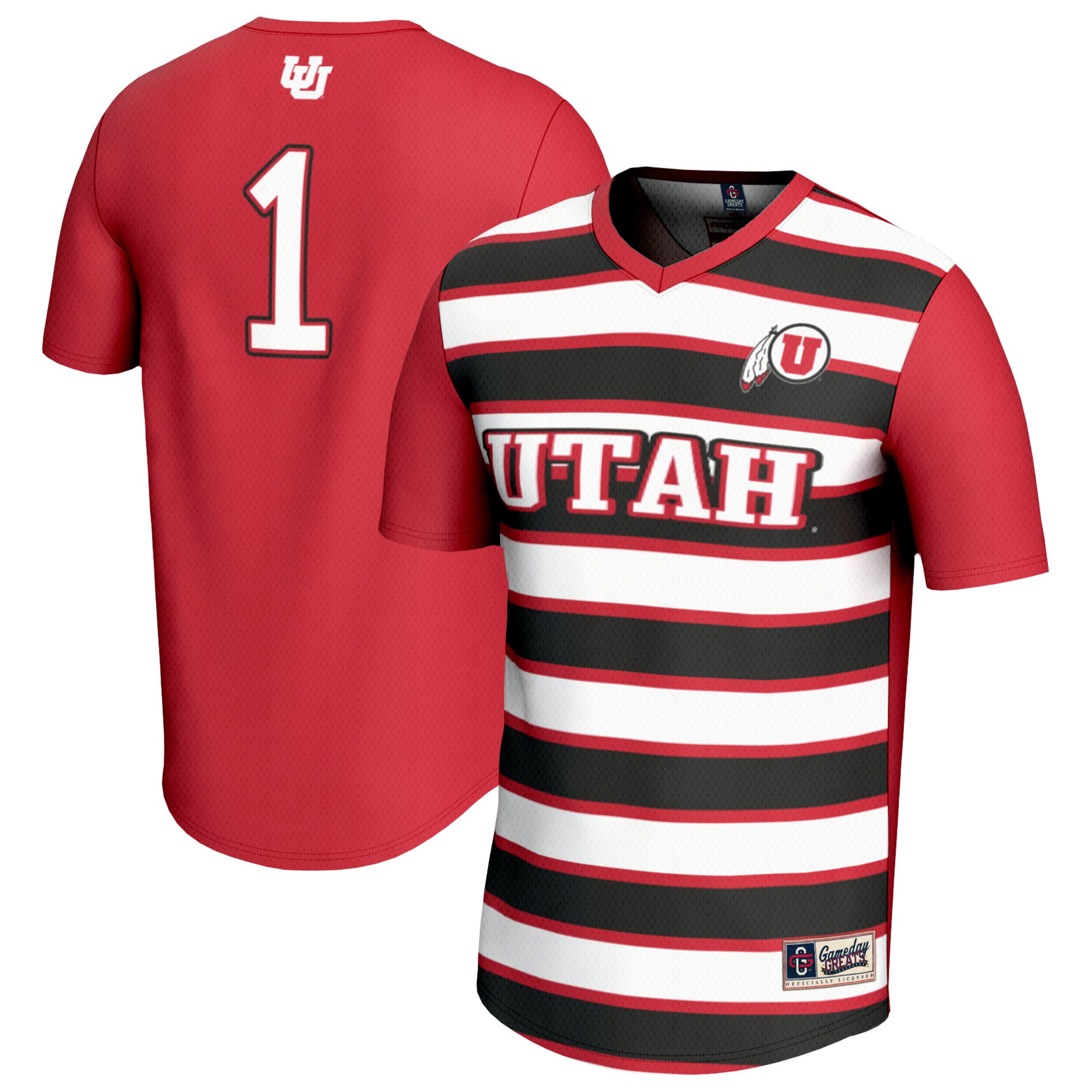 Ultra-Light Modern Soccer Utah Utes Jersey No.1 Red NCAA College Soccer Fan Wear