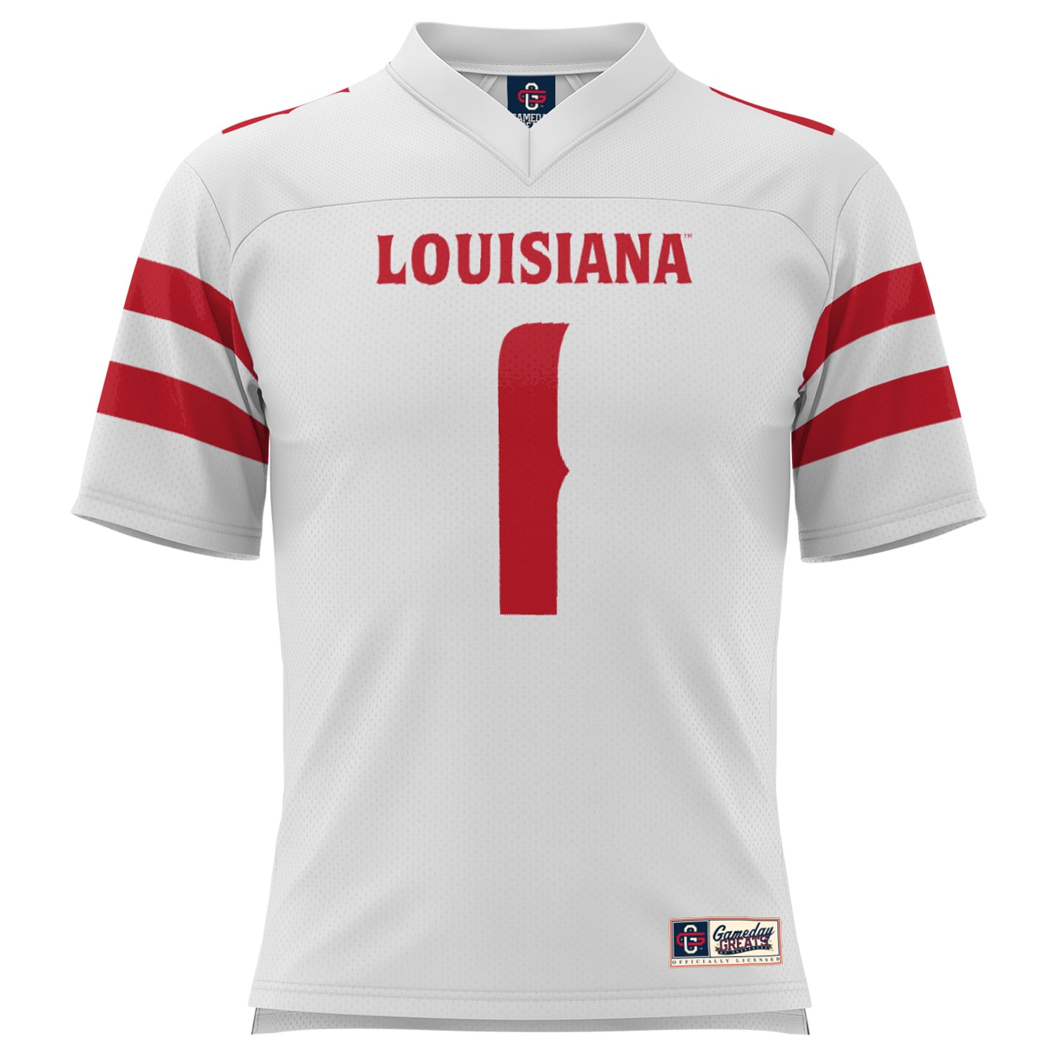Louisiana Ragin' Cajuns Game Jersey No.1 White NCAA College Football Fan Wear