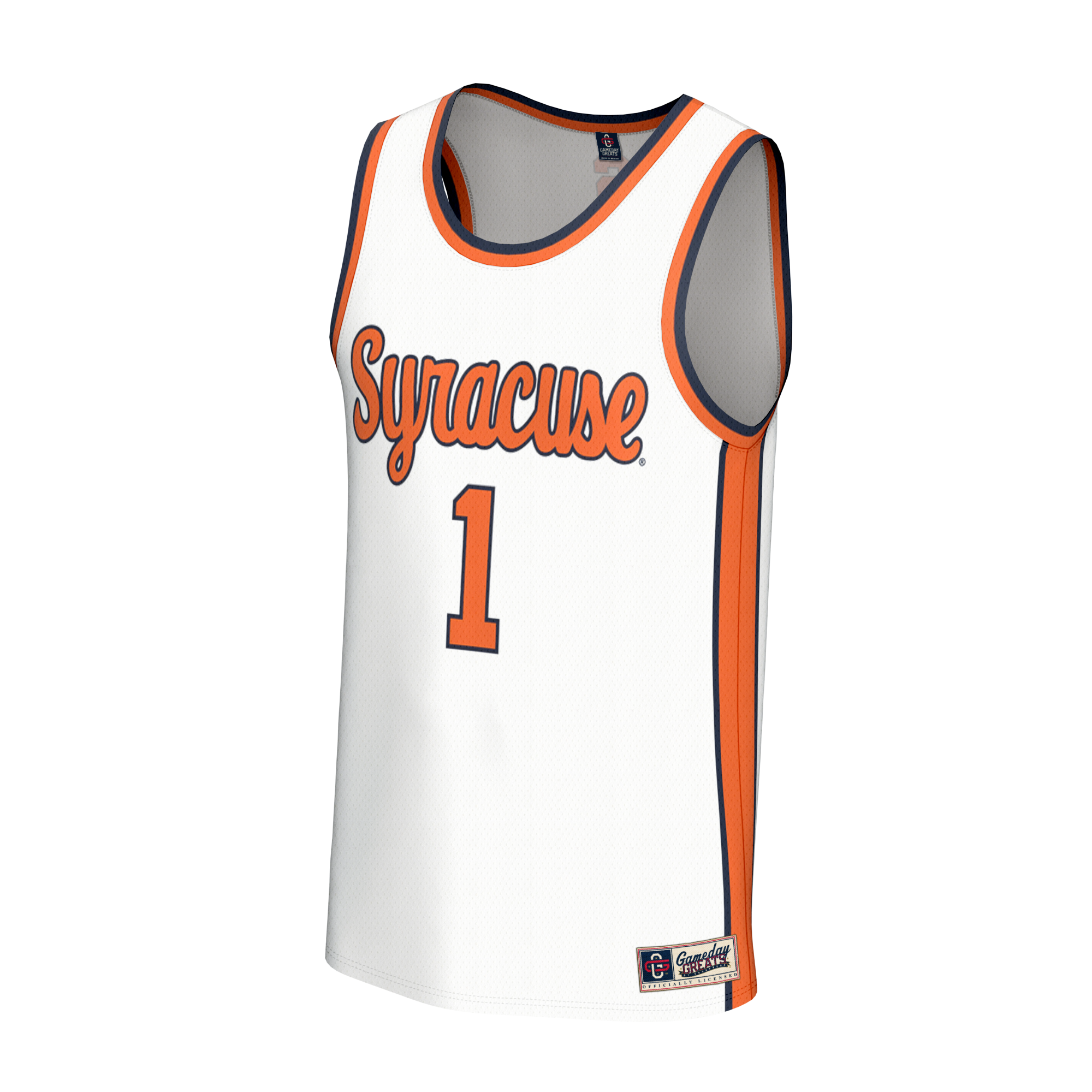 White Collegiate Basketball Syracuse Orange Game Jersey White NCAA College Basketball Fan Wear