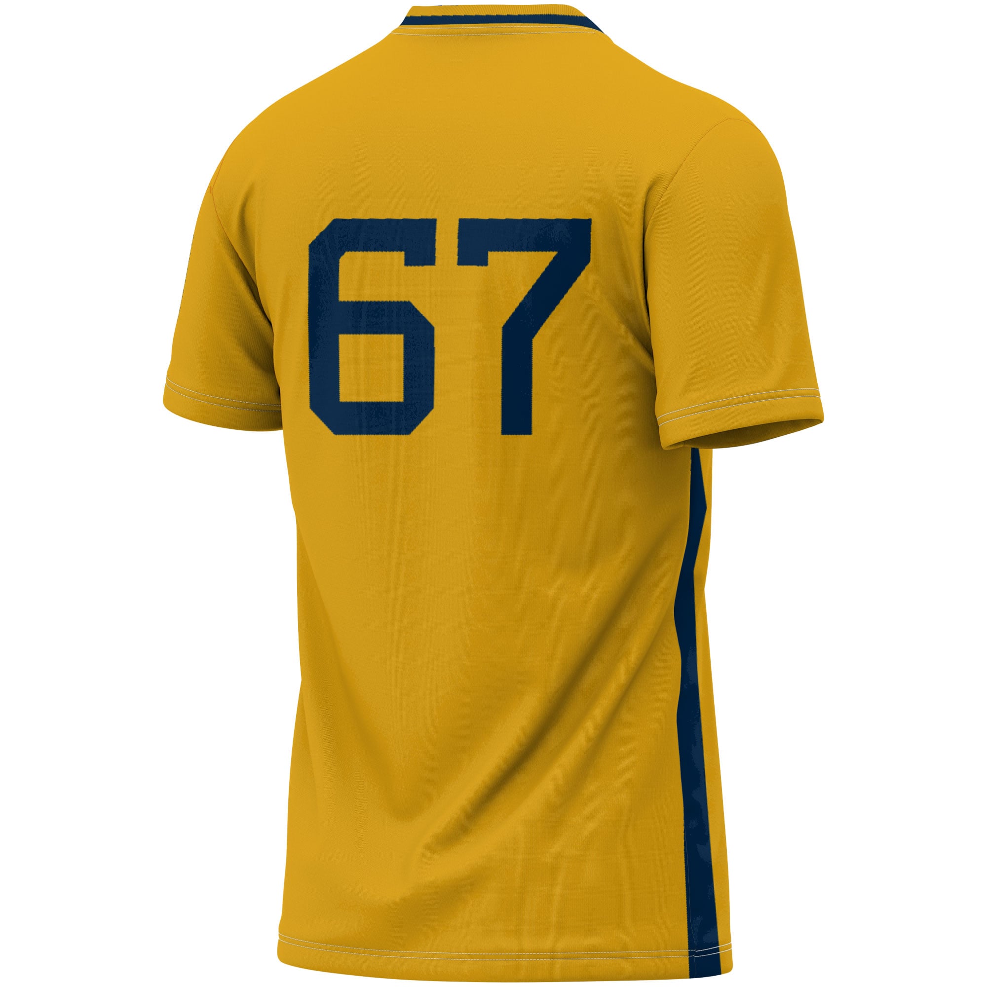 Soccer Fashion West Virginia Mountaineers Game Jersey No.1 Gold NCAA College Soccer Fan Wear