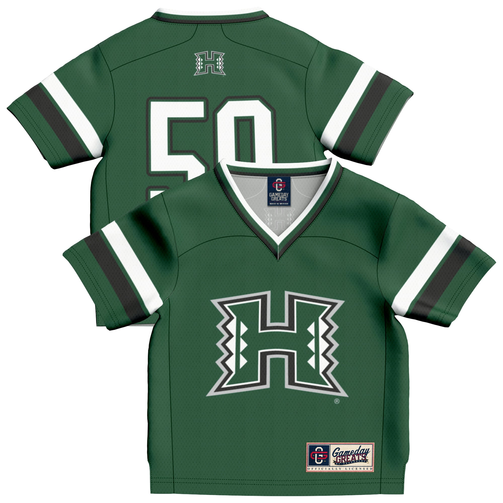 Hawaii Rainbow Warriors Game Jersey No.50 Green NCAA College Football Fan Wear No.50