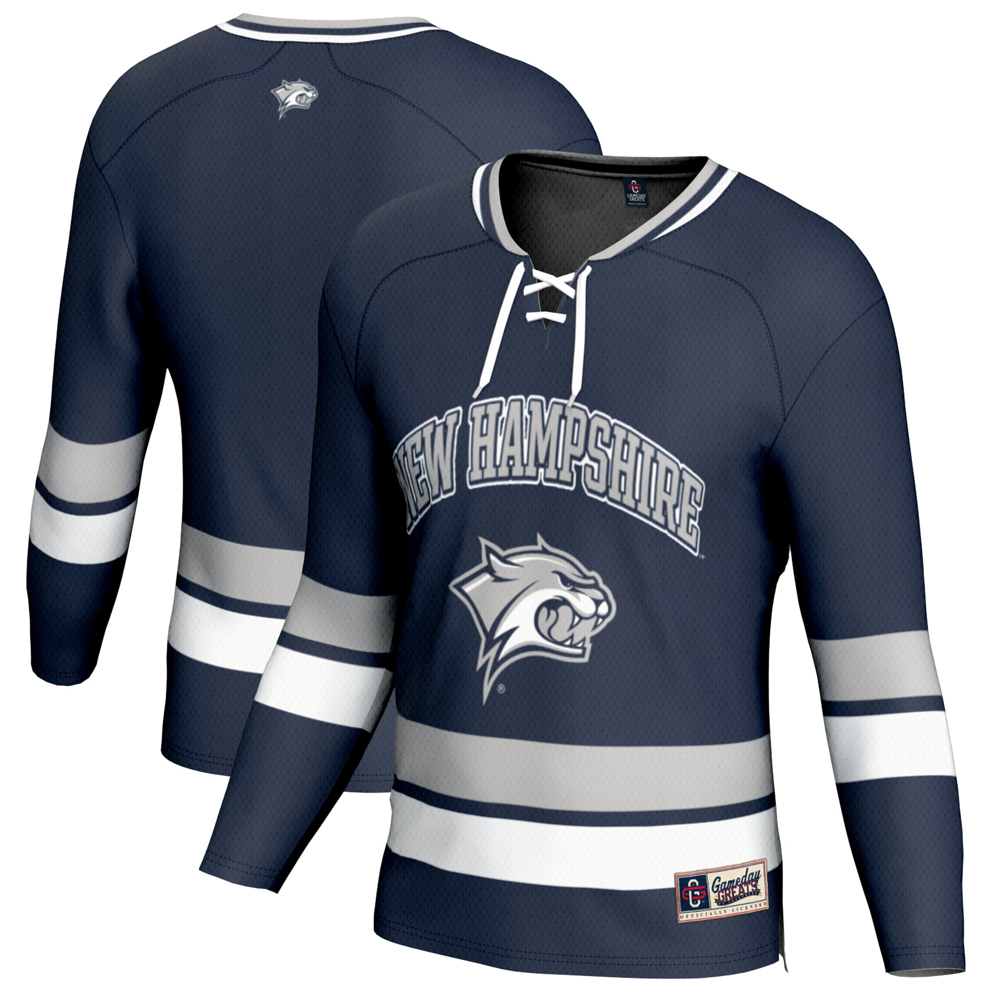 Navy Spirit Hockey New Hampshire Wildcats Game Jersey Navy NCAA College Hockey Fan Wear