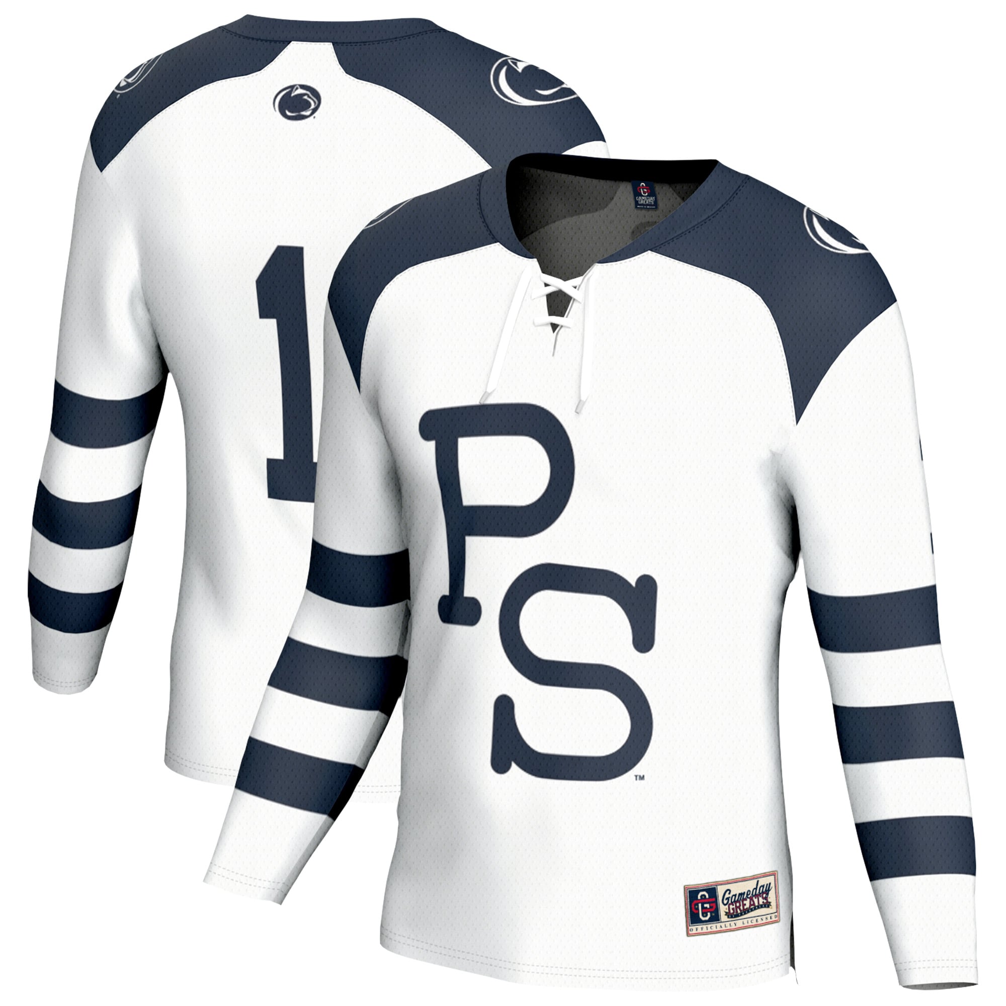 Hockey Fashion Penn State Nittany Lions Game Jersey No.1 White NCAA College Hockey Fan Wear