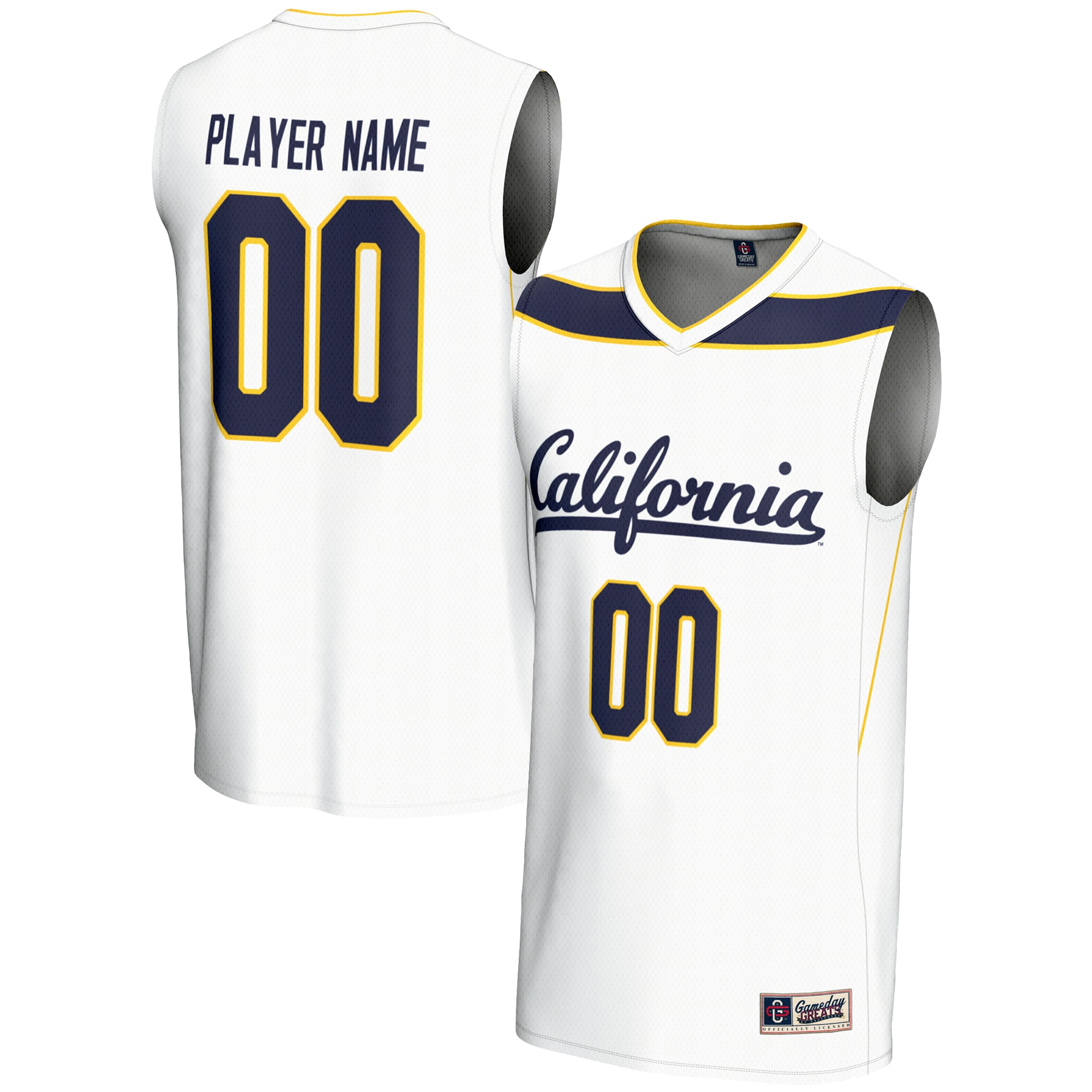 NIL Pick- Basketball Cal Bears Player Jersey White NCAA College Basketball Fan Wear NIL Pick- Basketball