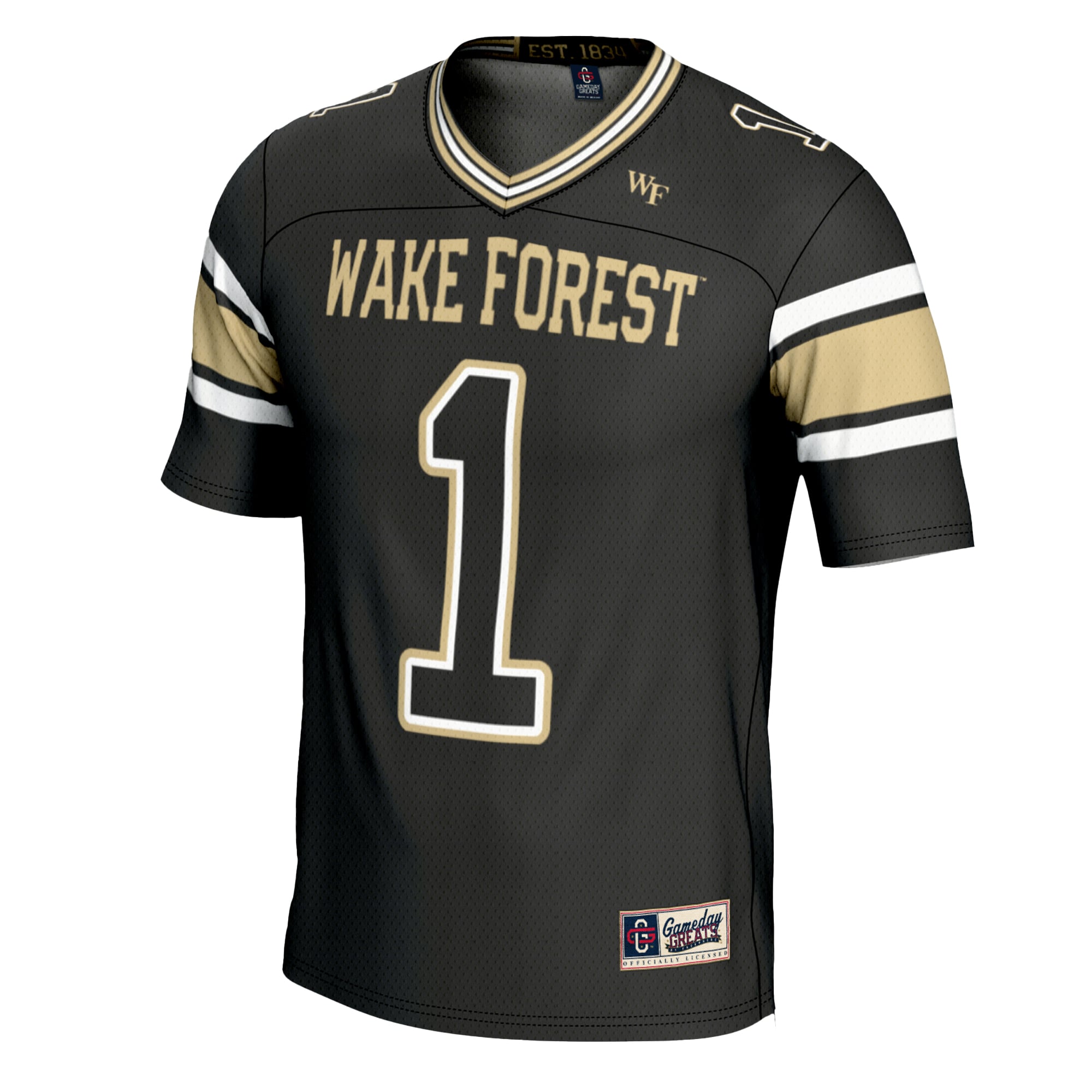 Wake Forest Demon Deacons Game Jersey No.1 Black NCAA College Football Fan Wear