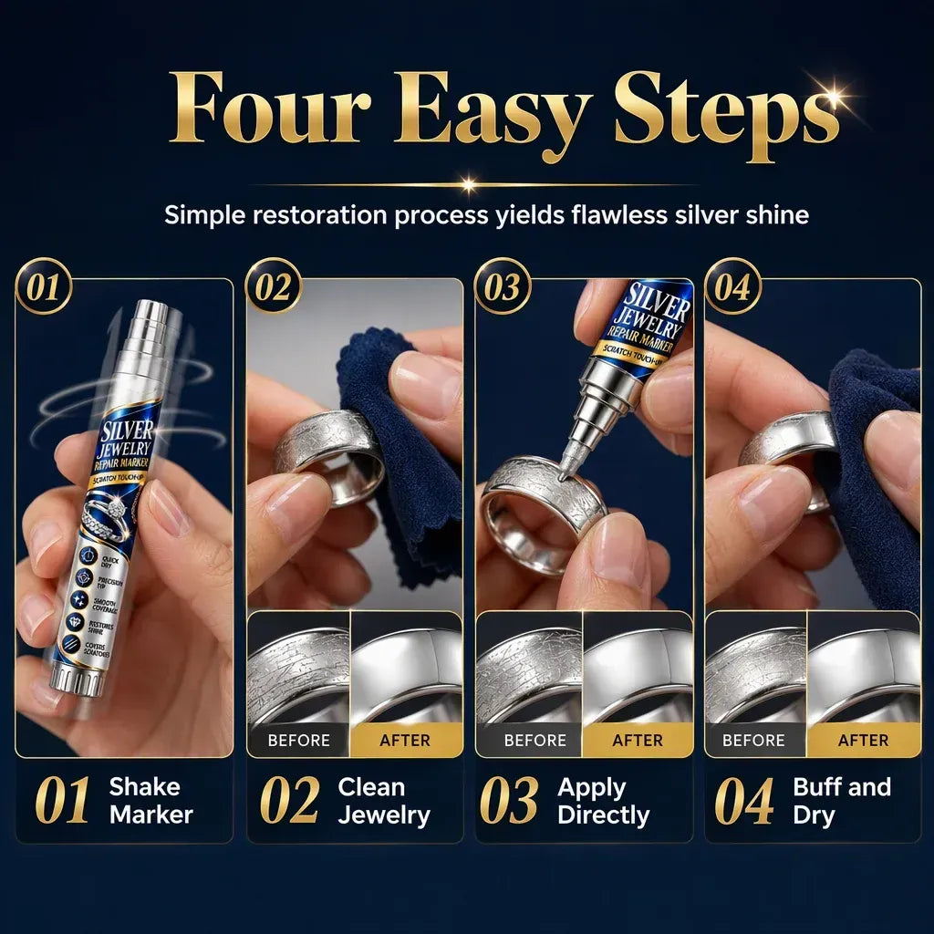 Supplier visual guide showing pen preparation, surface cleaning, application, and finishing