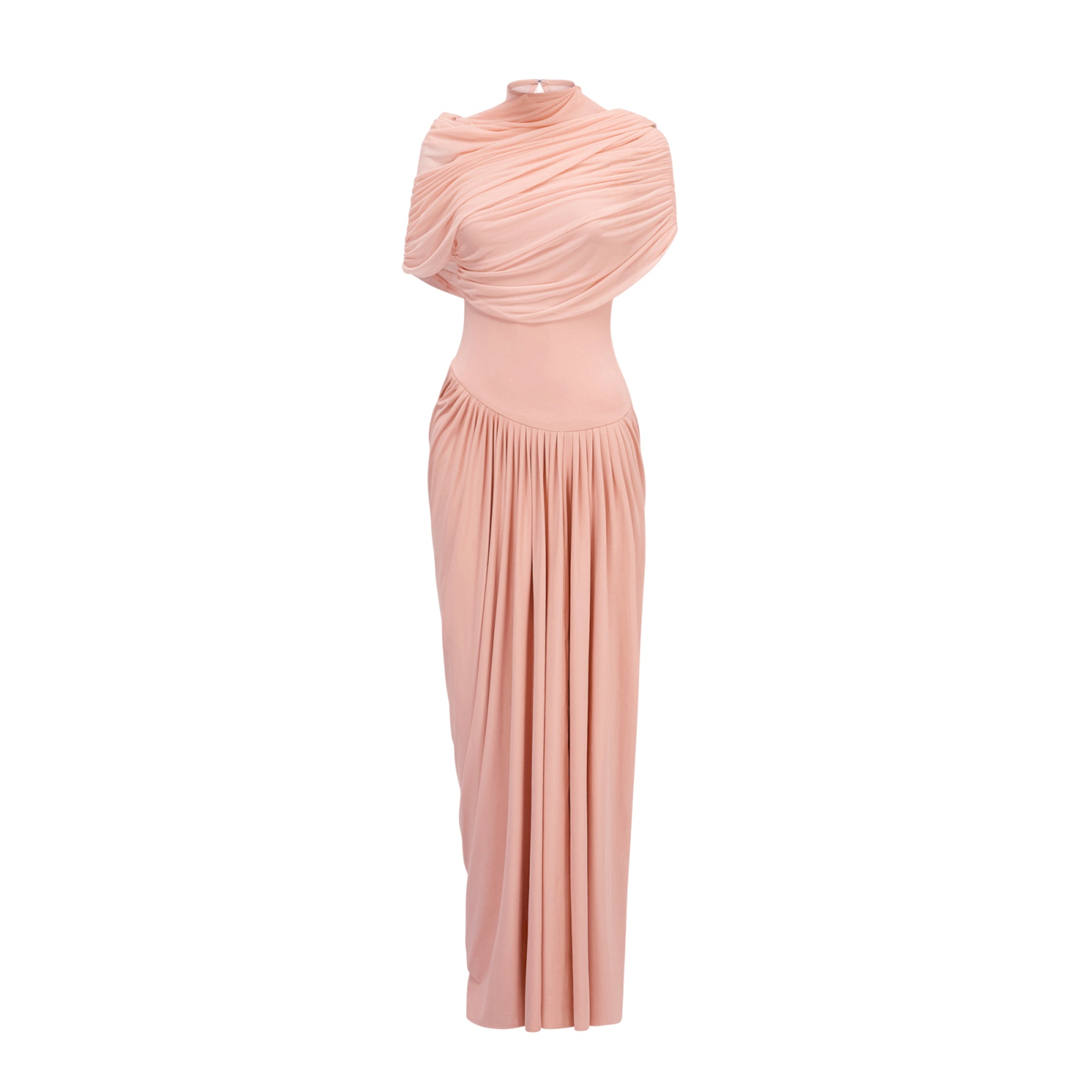 Pink Asymmetrical Maxi Dress