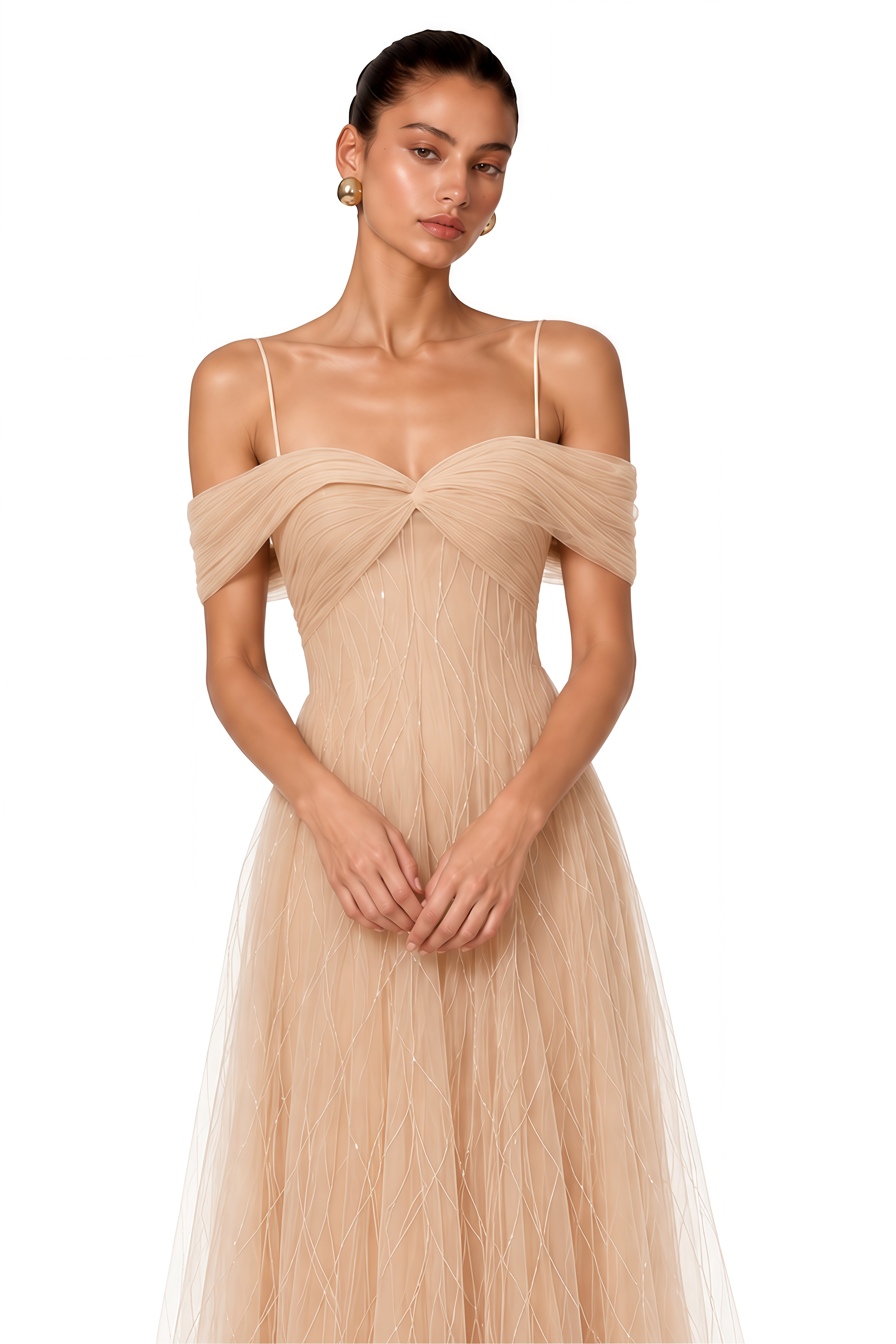 Costanza Pink Sweetheart Ruched Maxi Dress