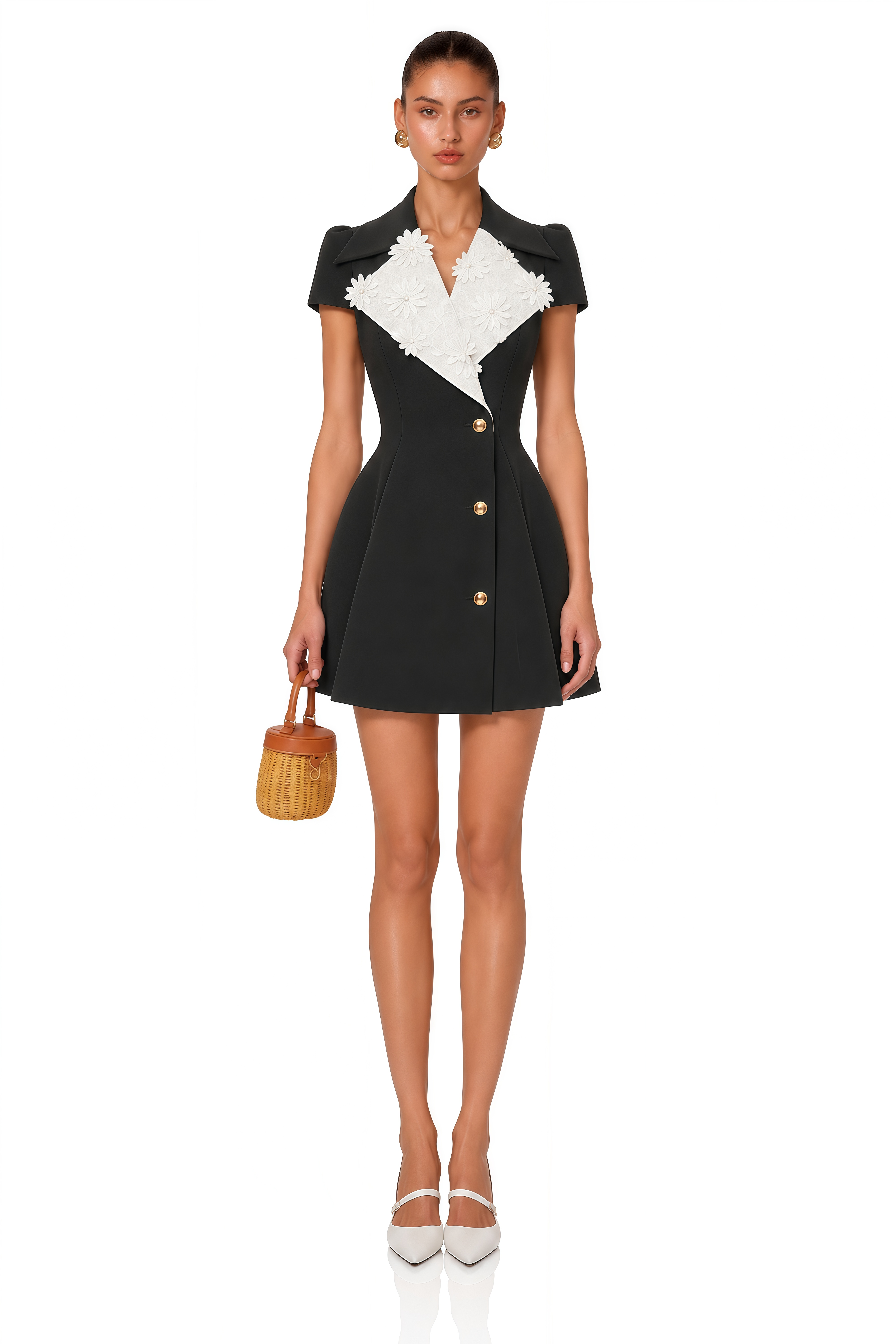 Caterina Black Color Block Blazer Dress