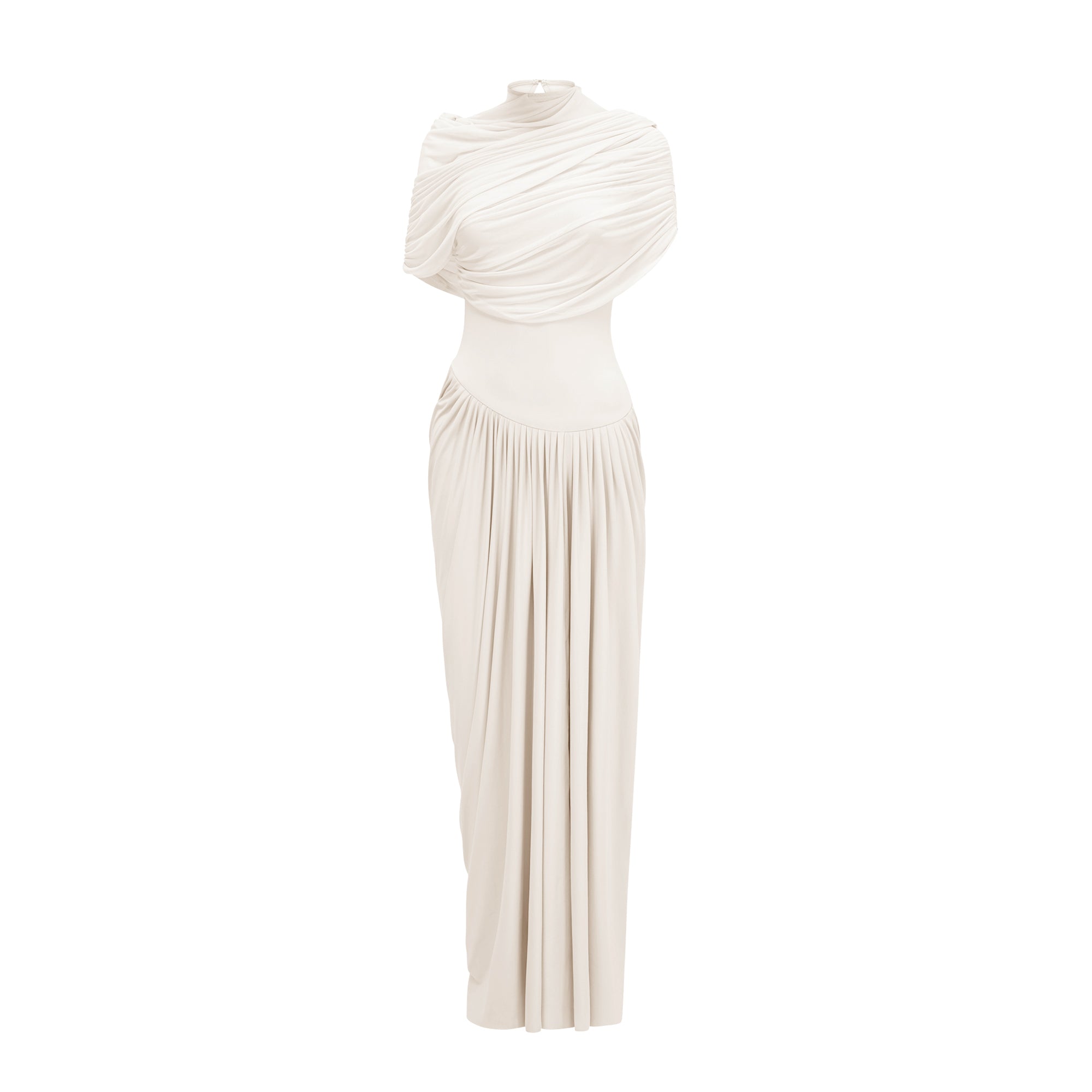 Asymmetrical Pleated Maxi Dress