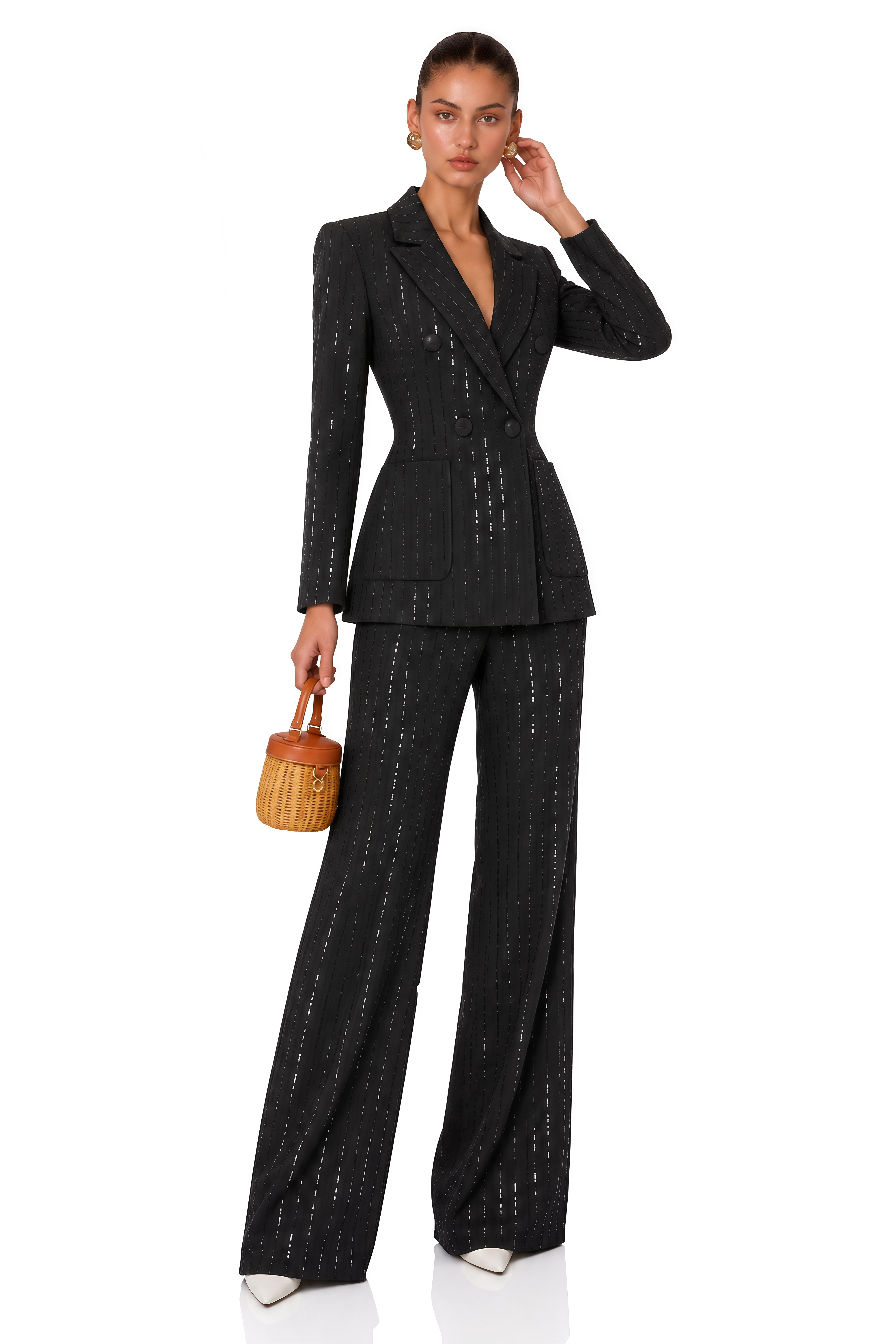 Leonie Black Sequin Blazer & Trouser Set