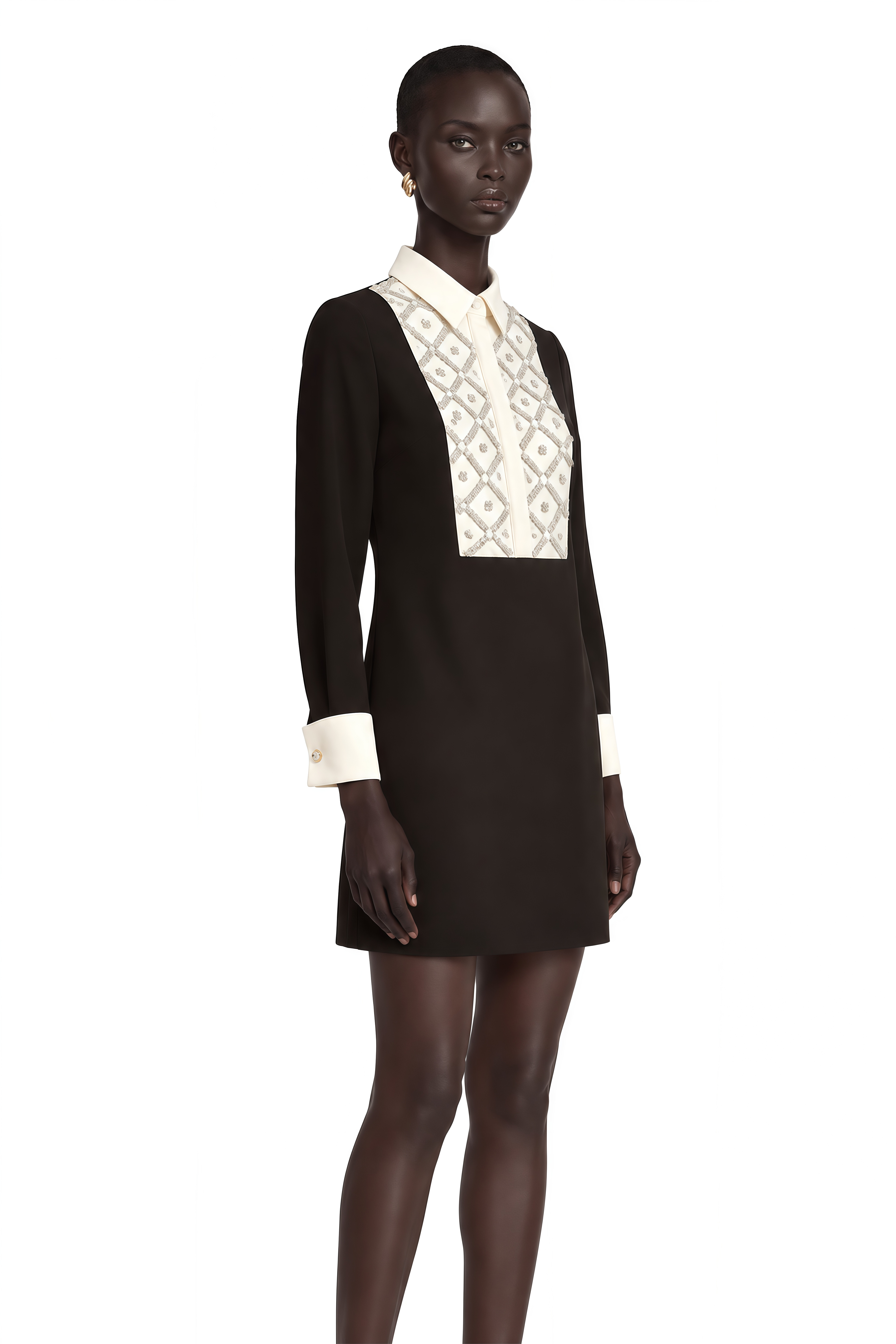 Esmée Two Tone Embellished Mini Dress