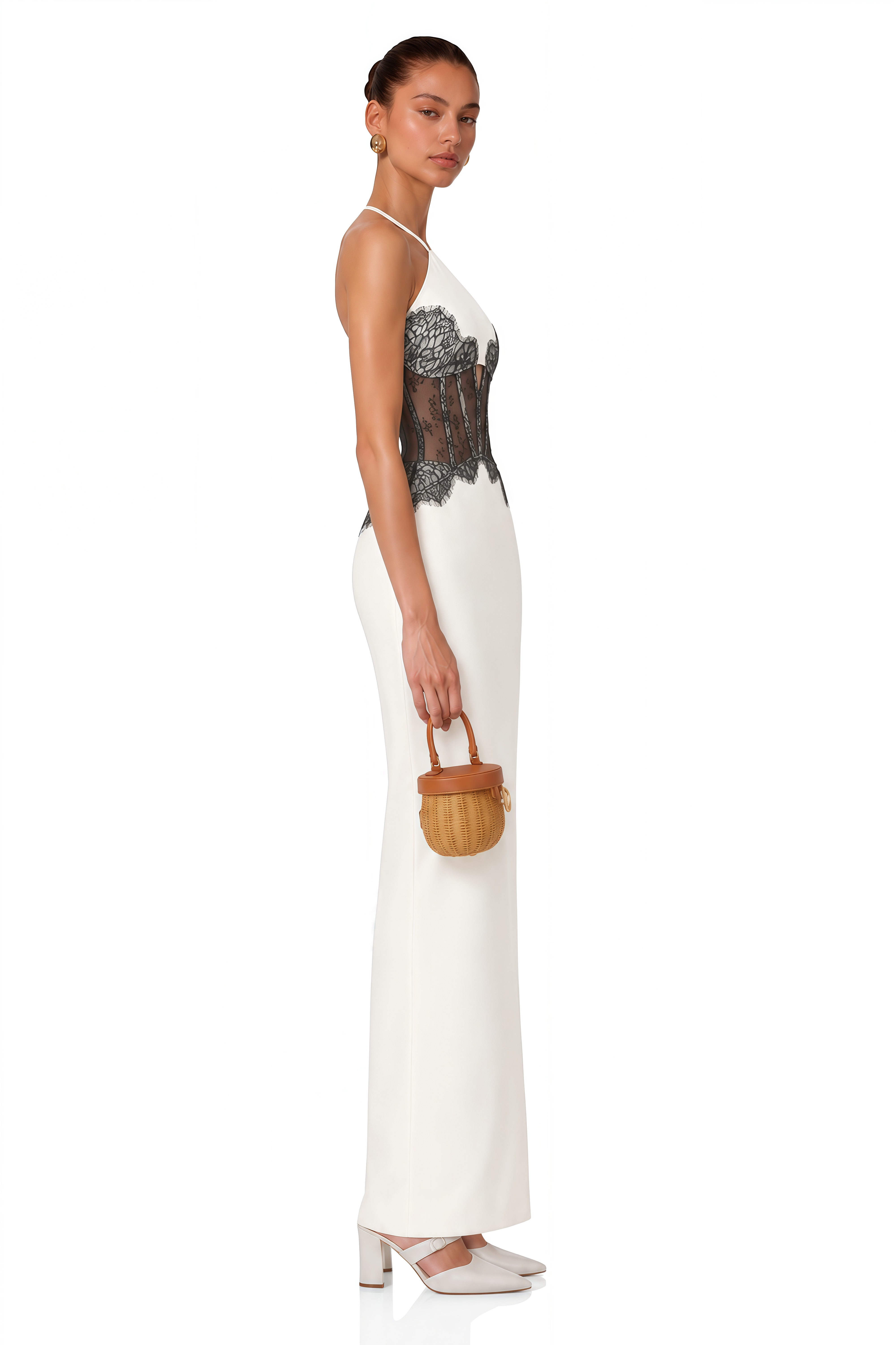 Mirabeau White Cut-out Lace Maxi Dress