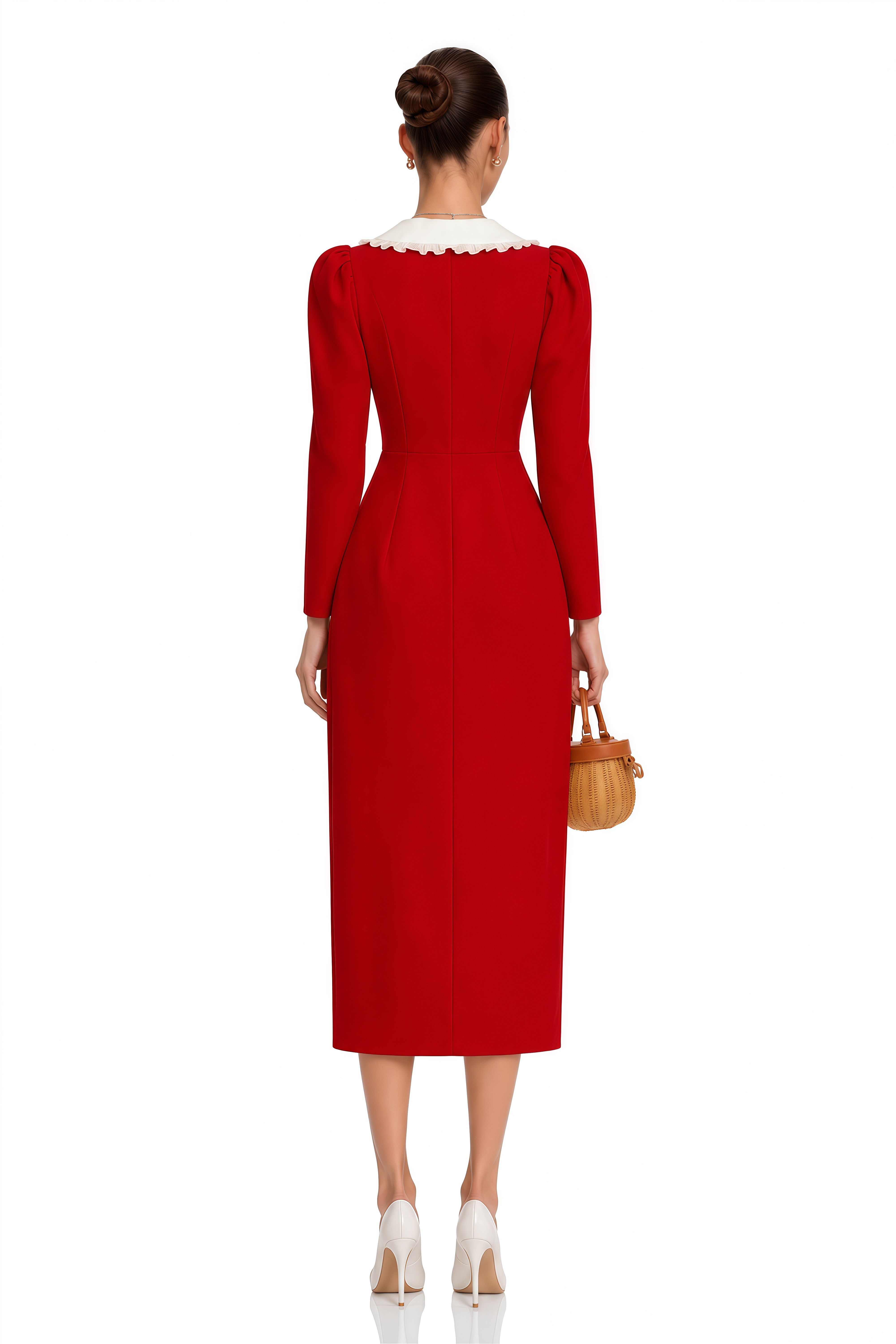 Rorie Red Double-Breasted Blazer Midi Dress