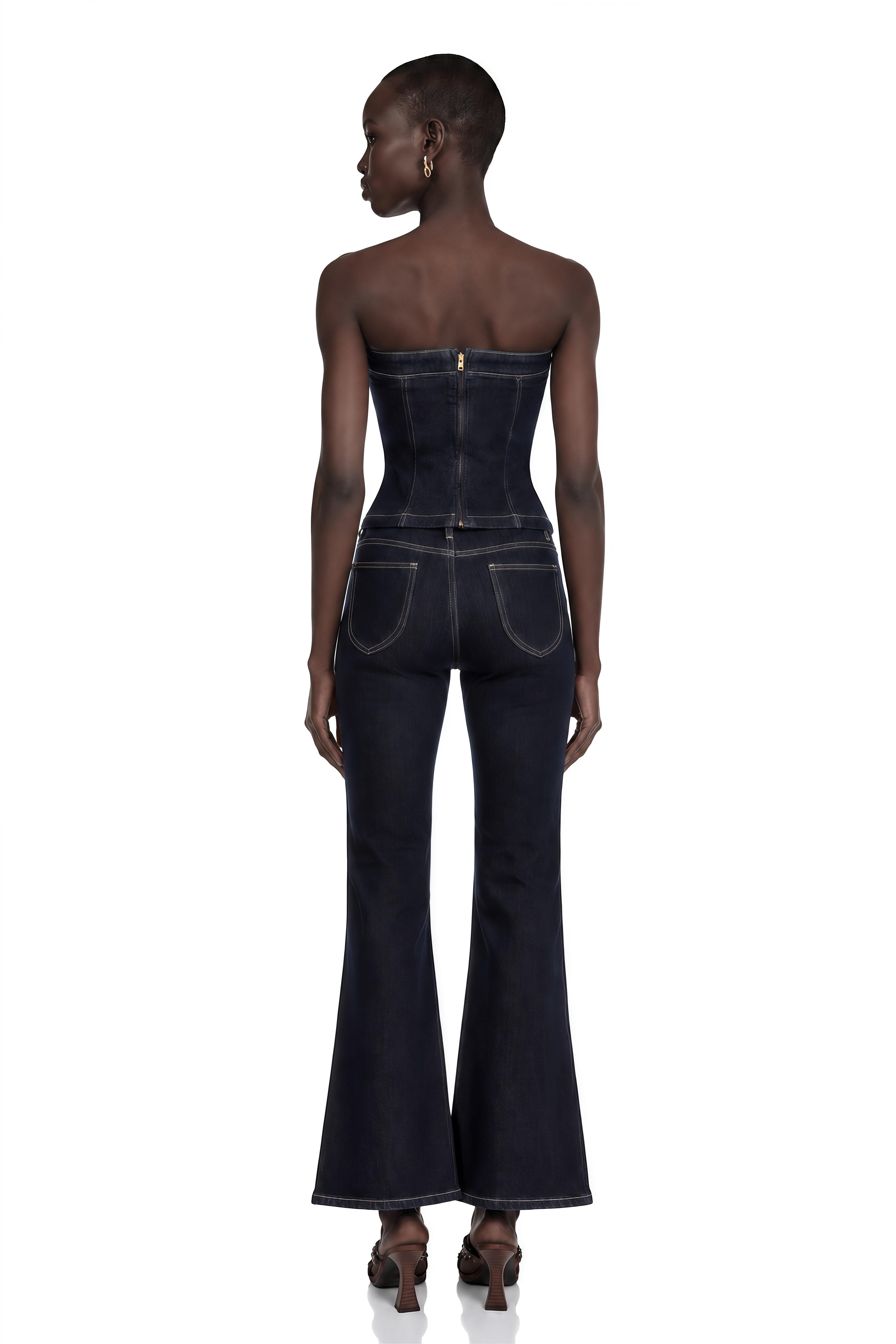 Joséphine Blue Denim Off Shoulder Top & Trouser Set