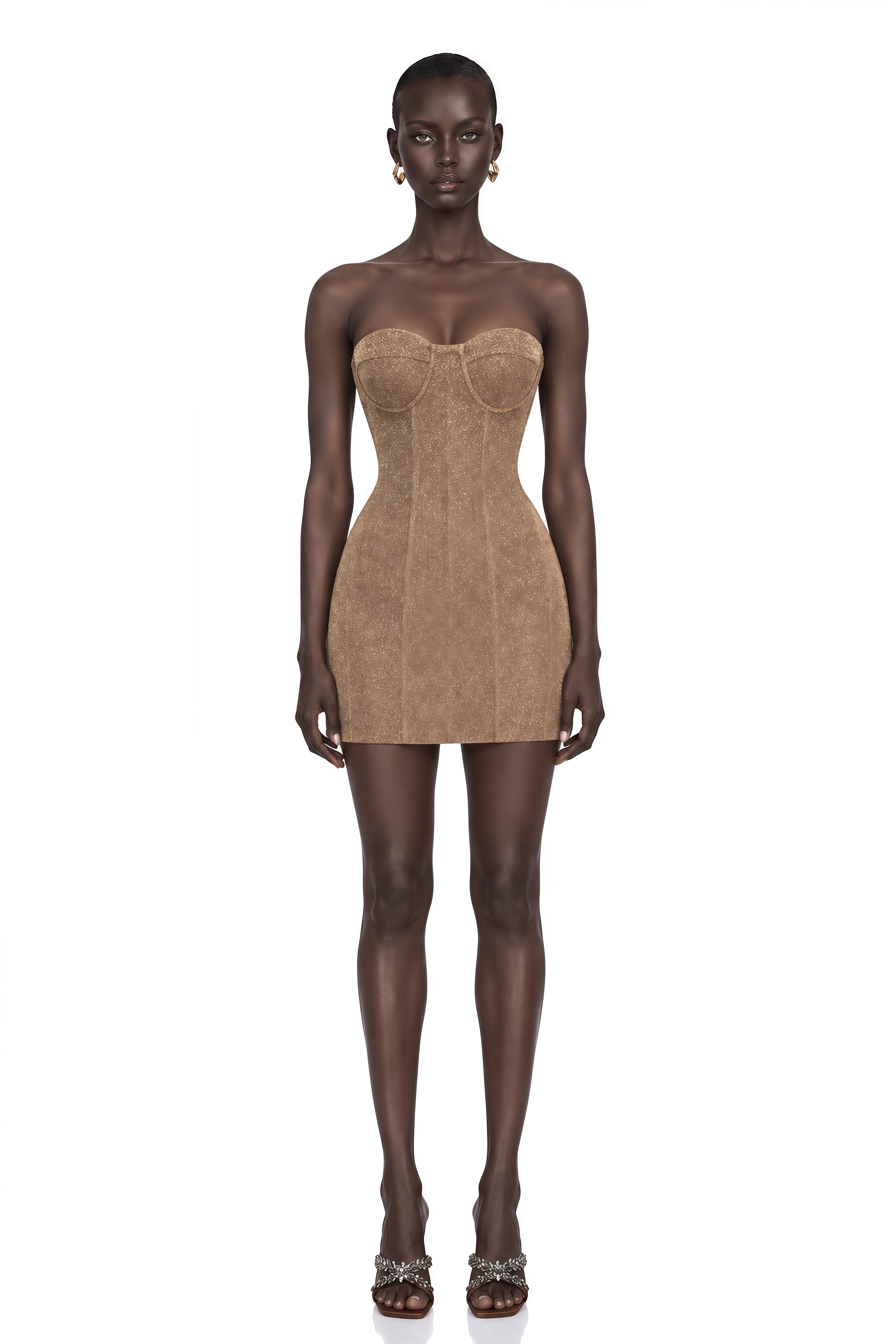 Orabelle Bronze Brilliance Drop Shiny Dress