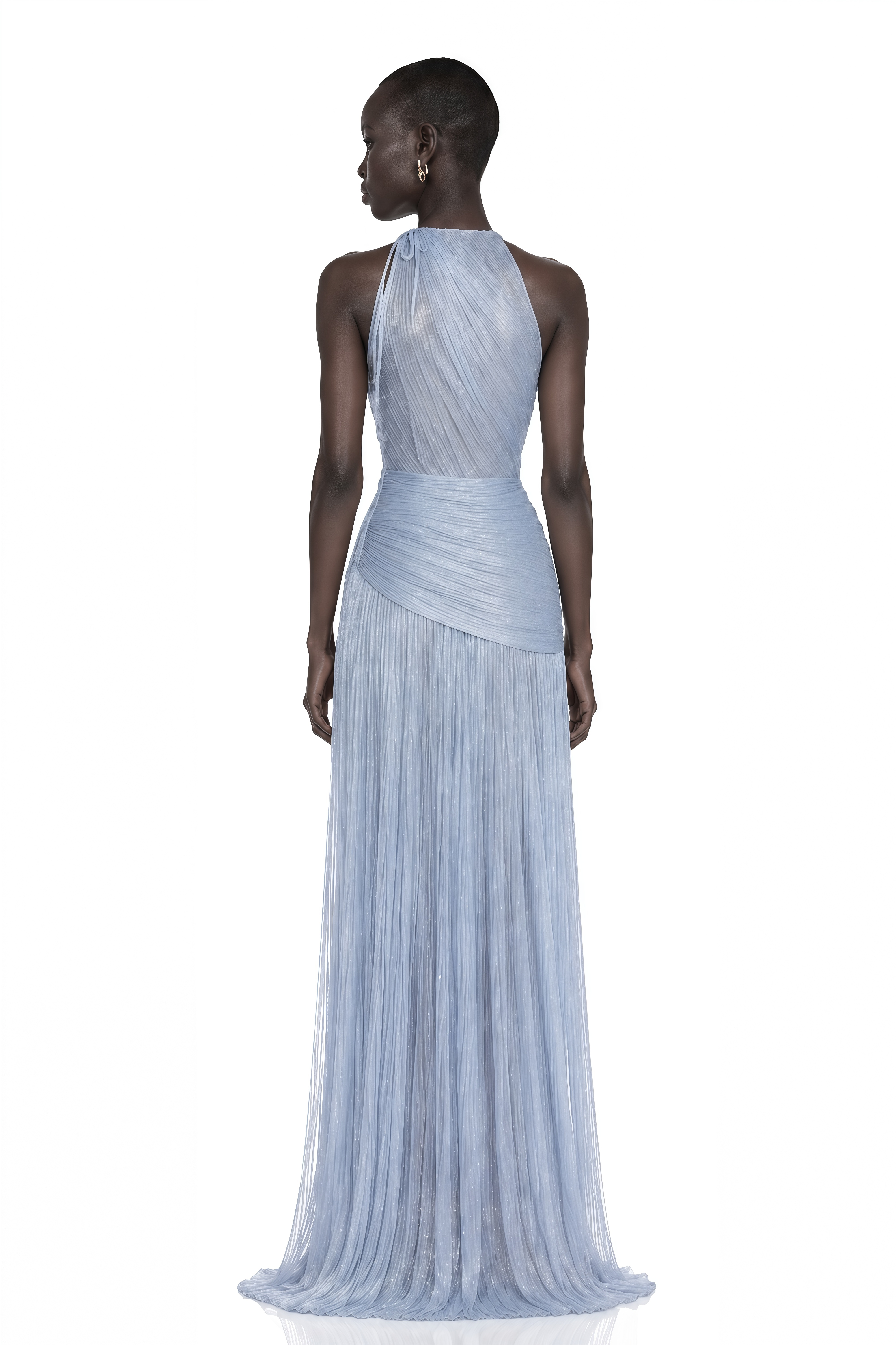 Francesca Silver Fringe Maxi Dress with Bow