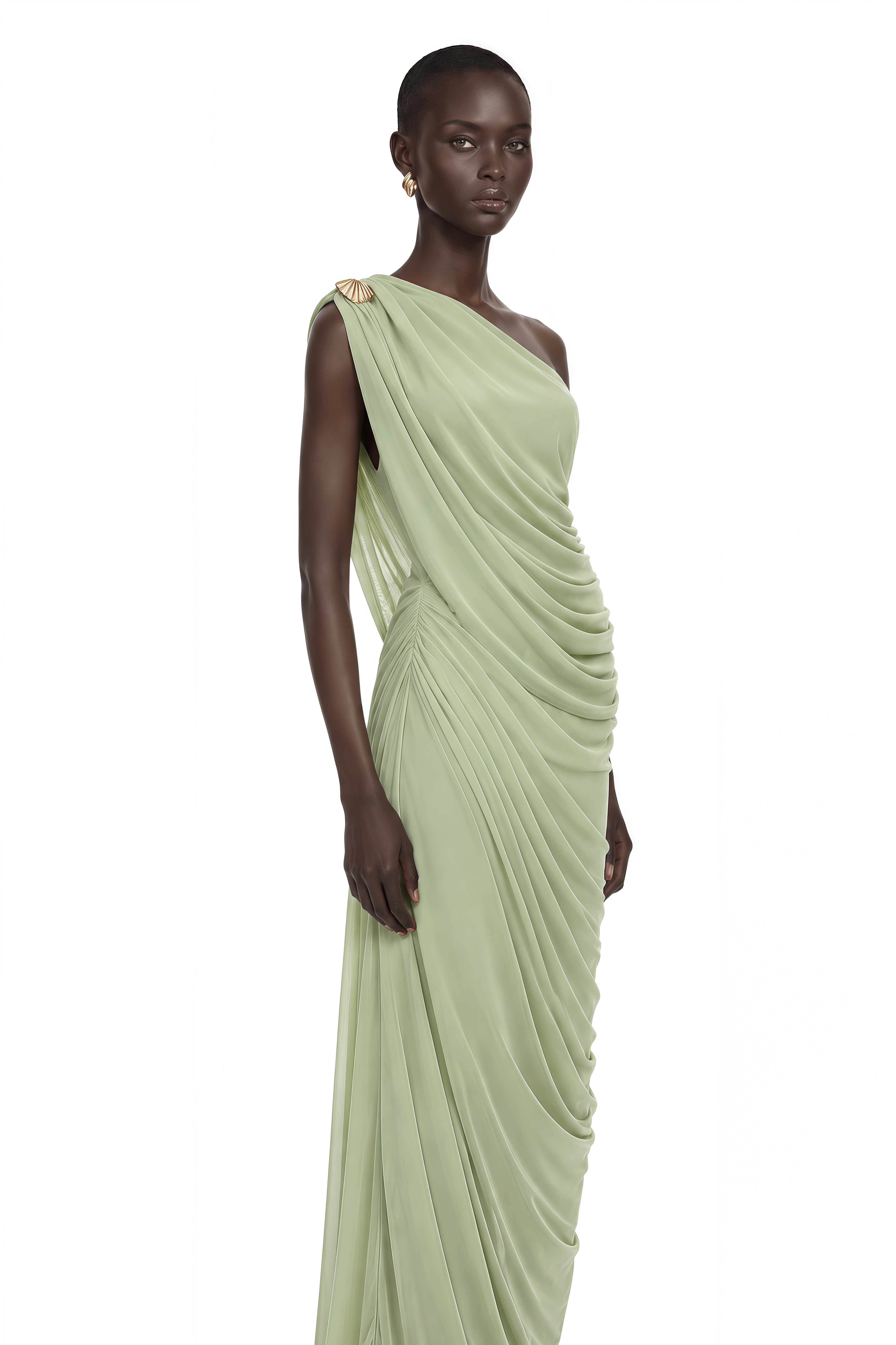 Branwen Green One Shoulder Top & Skirt Set