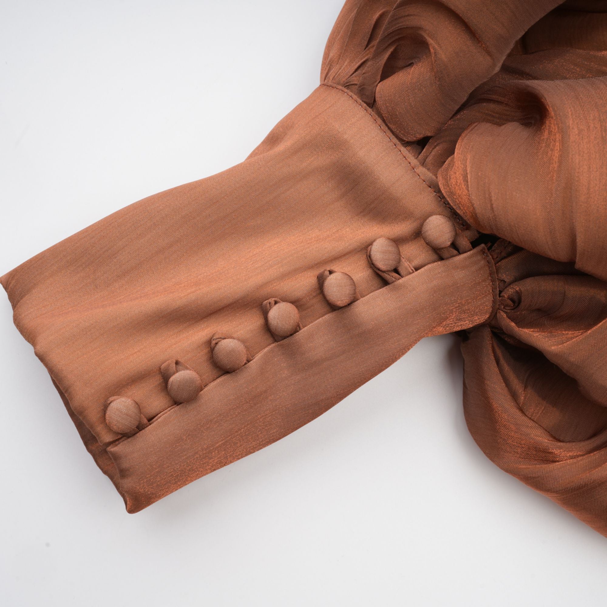Mila Brown Pleated Satin Maxi Dress
