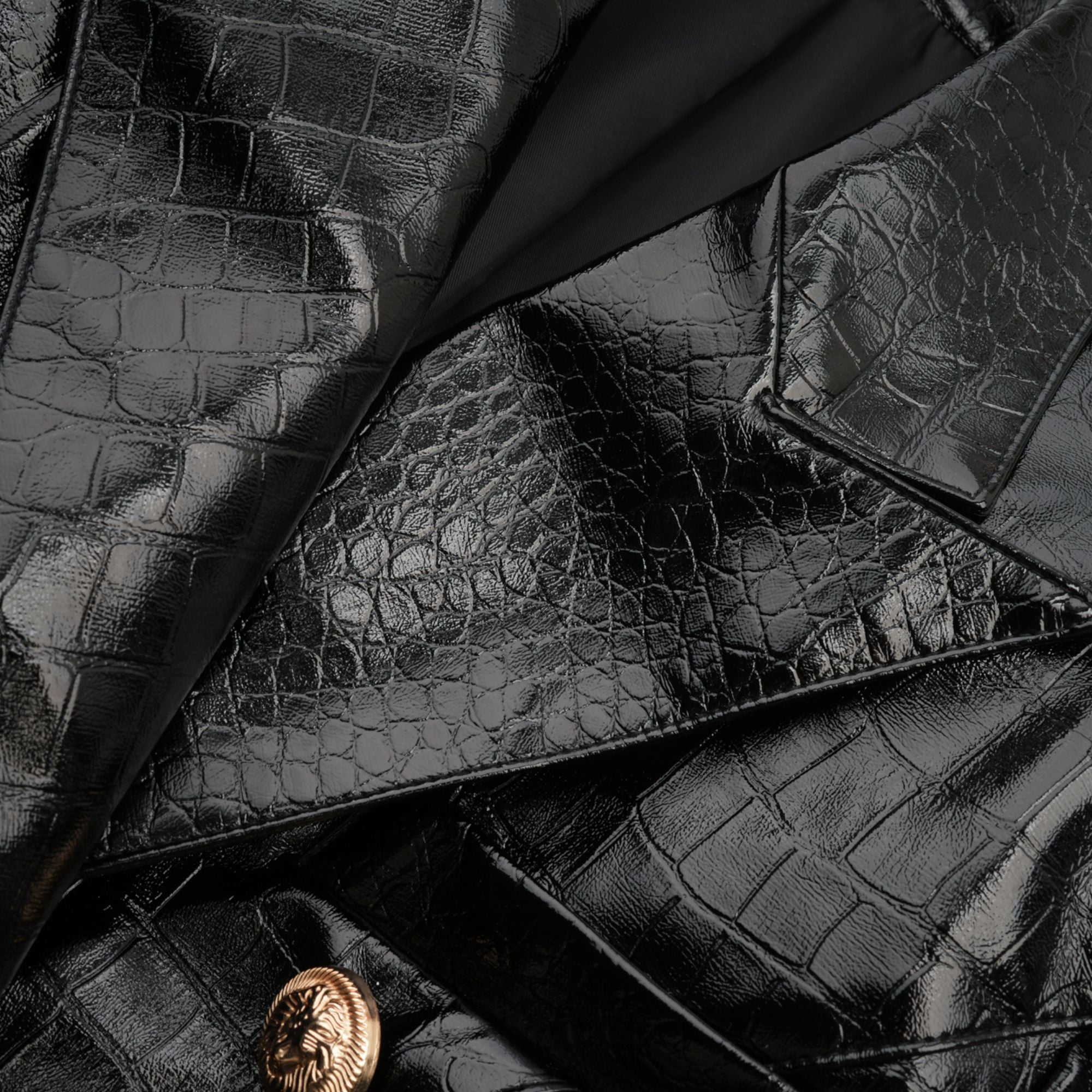 Élodie Black Cinched-Waist Leather Jacket