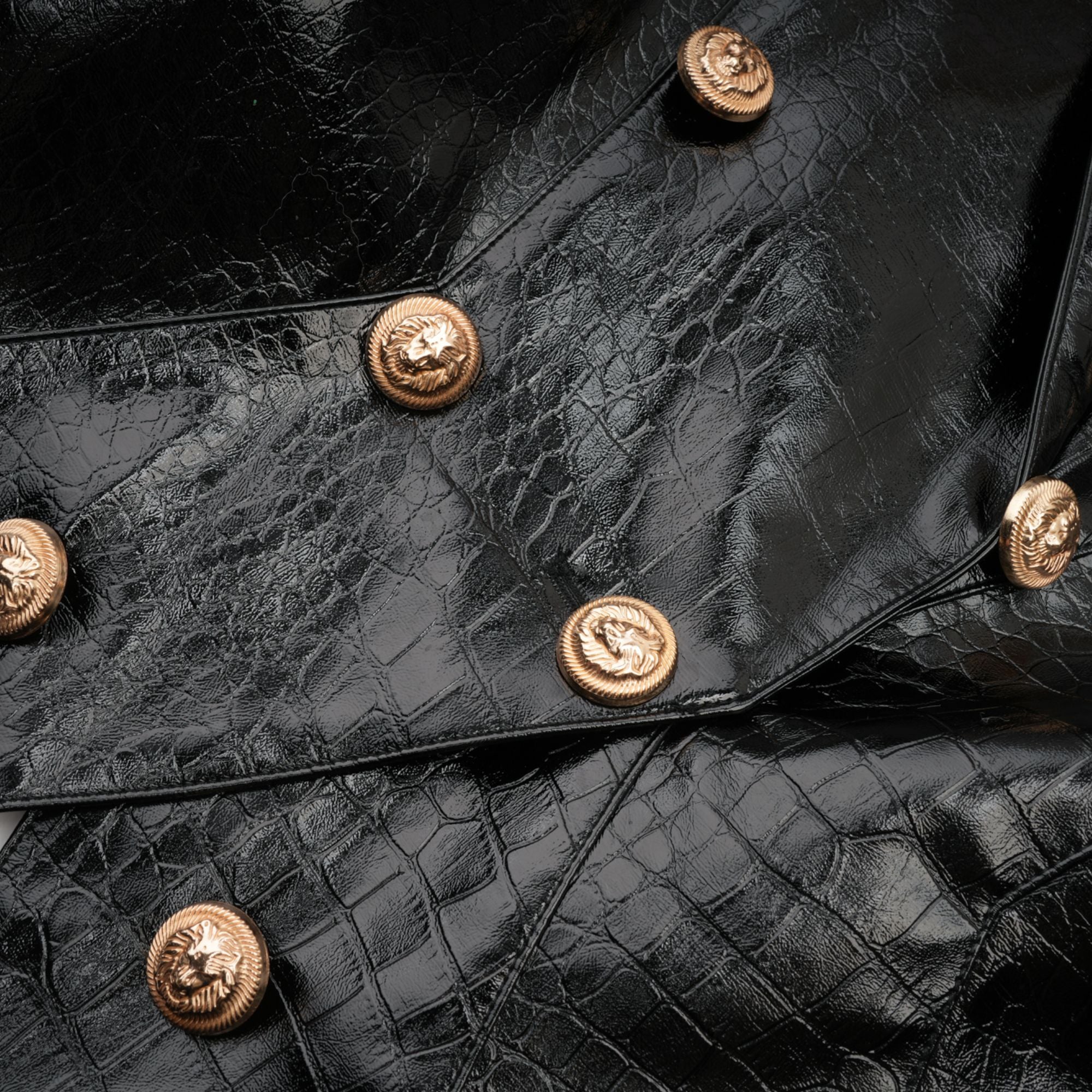Élodie Black Cinched-Waist Leather Jacket