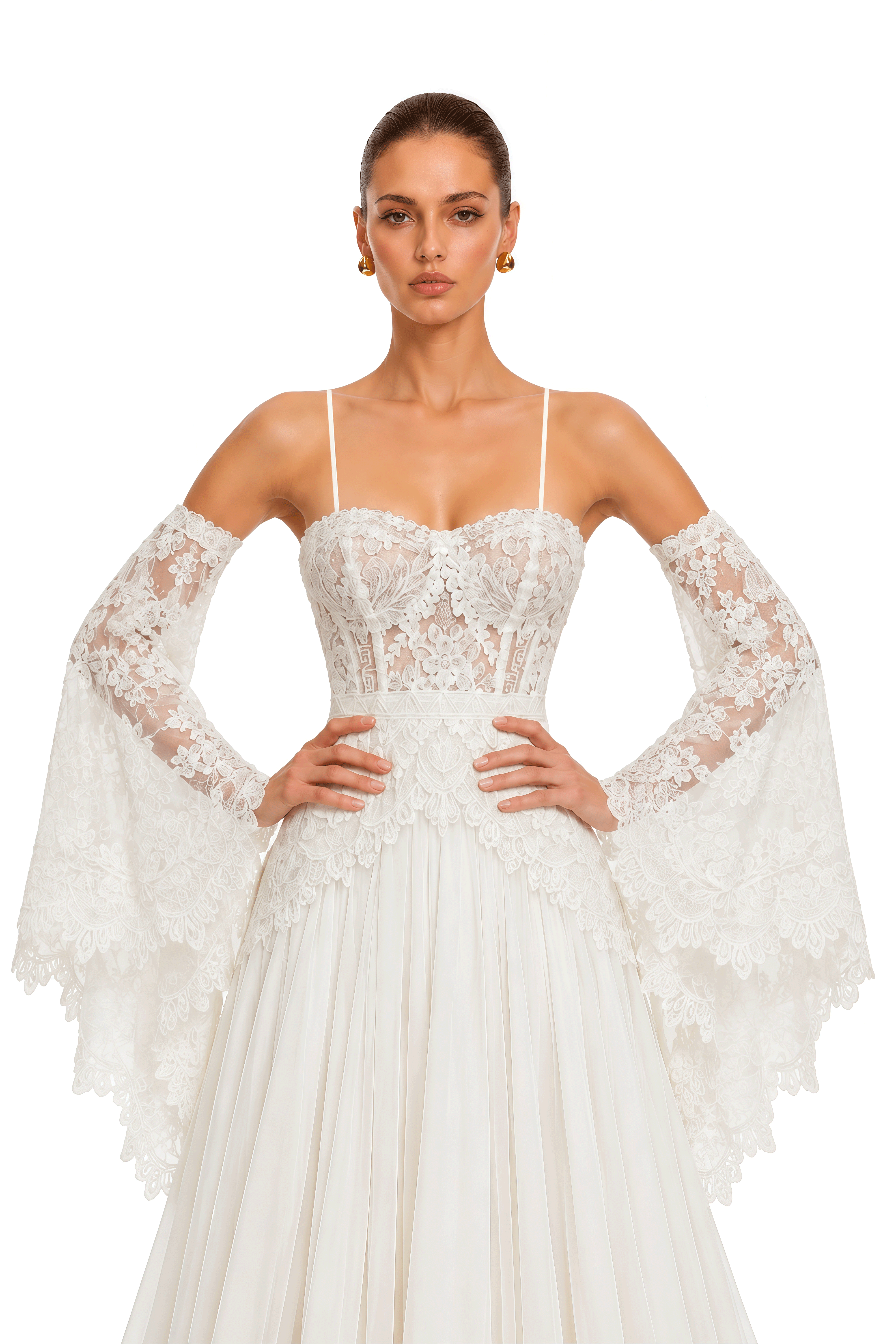 Laura Ivory Off Shoulder Lace Bell Sleeve Maxi Dress