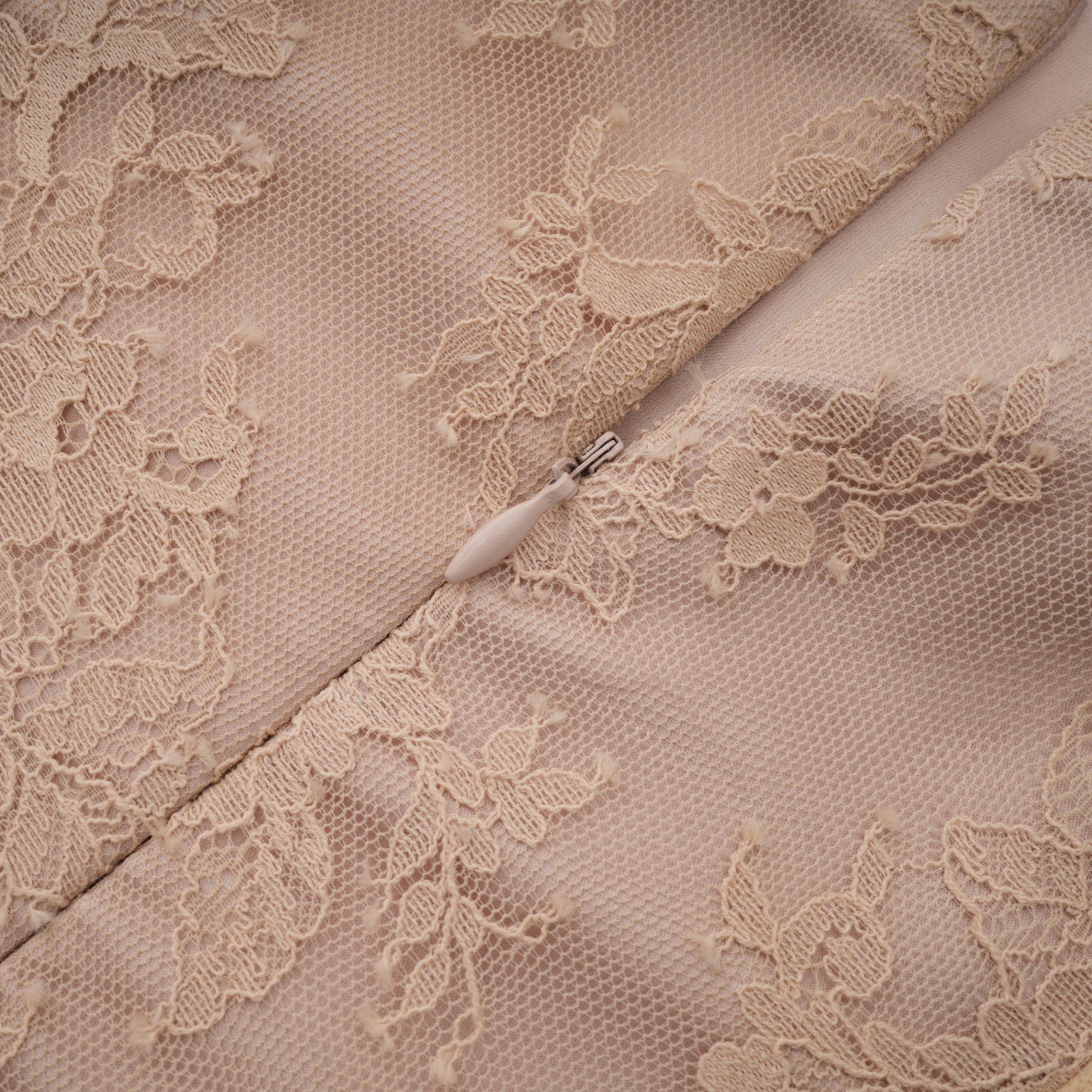 Lovise Neutral Ruched Maxi Dress with Lace Cape