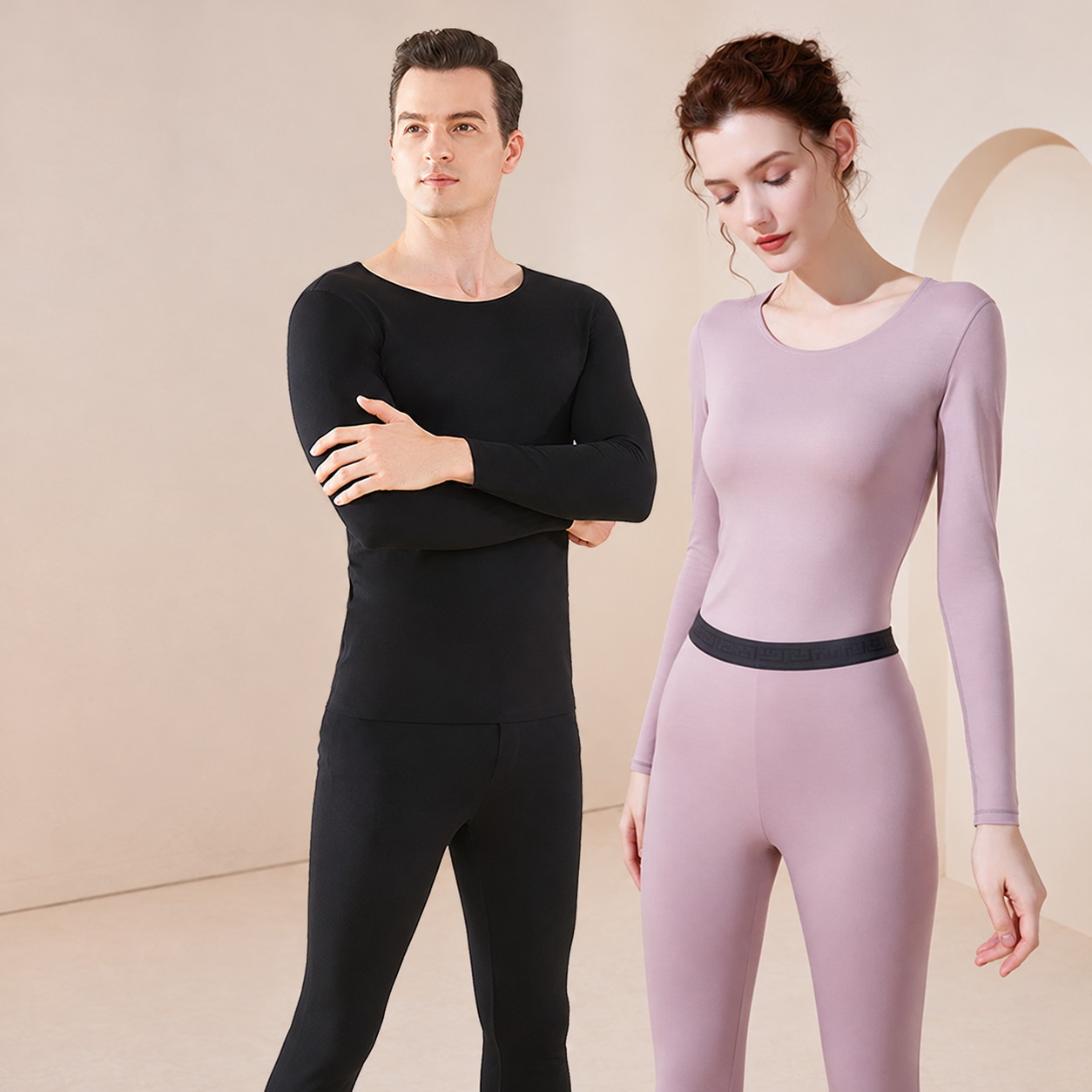 Everyday Long-Sleeve Underlayer Set; supplier advertising cleaned with AI assistance.