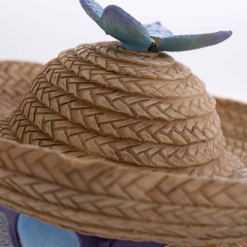 Cat in Sunglasses and Sombrero Bird Feeder with Solar Lighted Butterfly