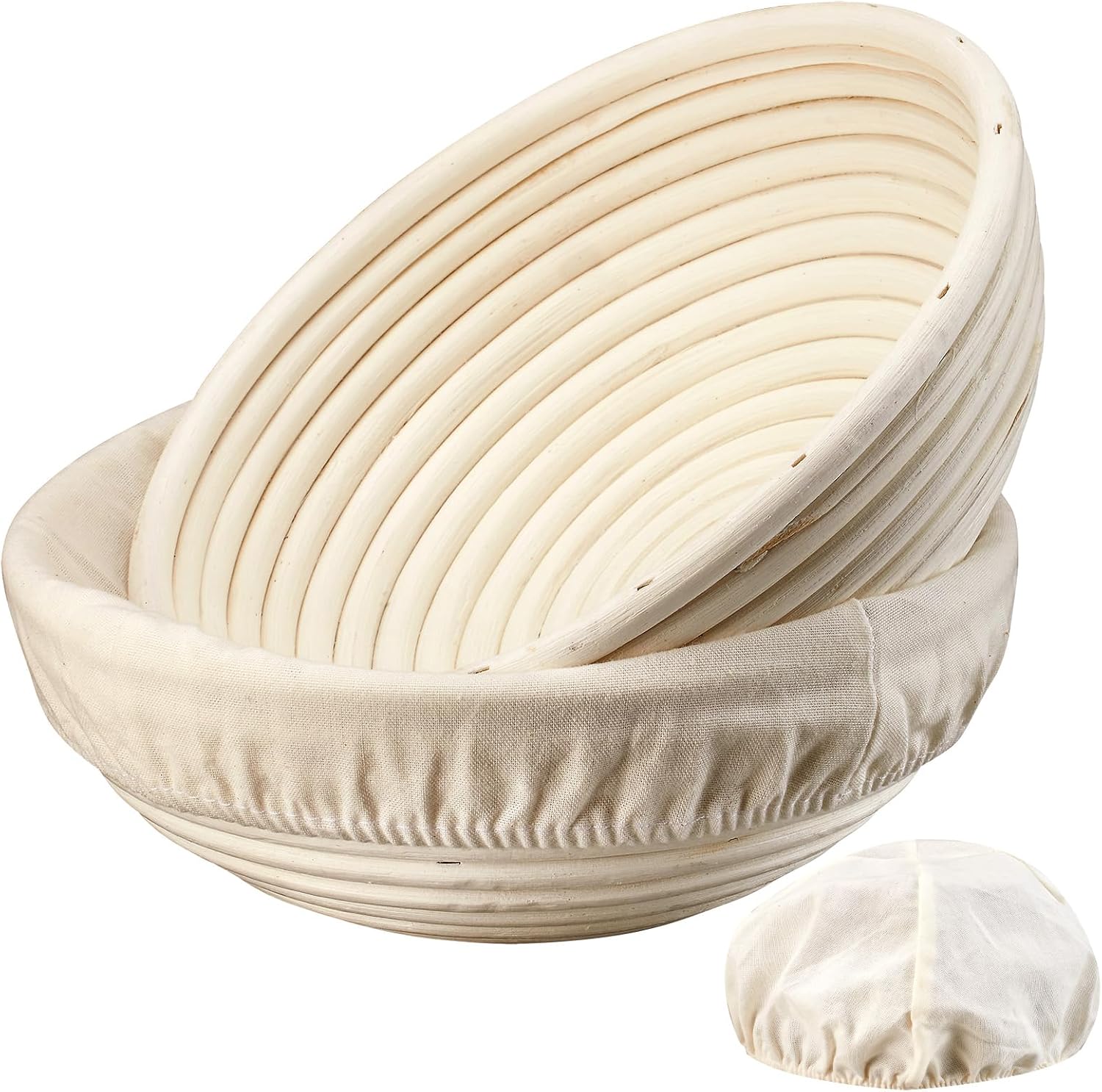 Round Banneton Bread Proofing Basket Set (9 Inch, Set of 2)