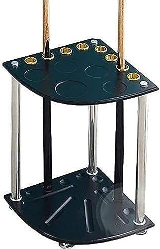 8-Slot Space-Saving Fan Pool Cue Rack - Compact Full-Capacity Billiard Holder(Schwarz)-Aylmersport
